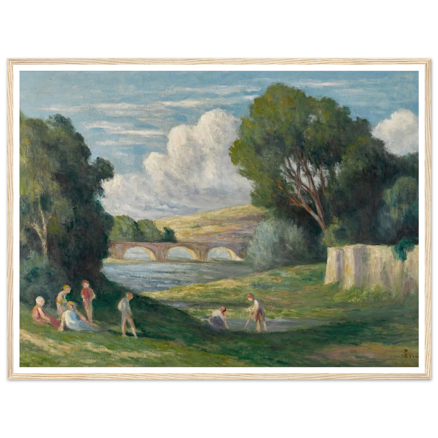 Rolleboise, baigneurs près du bras de Seine (1930) Art Print | Maximilien Luce-Quipham Collections
