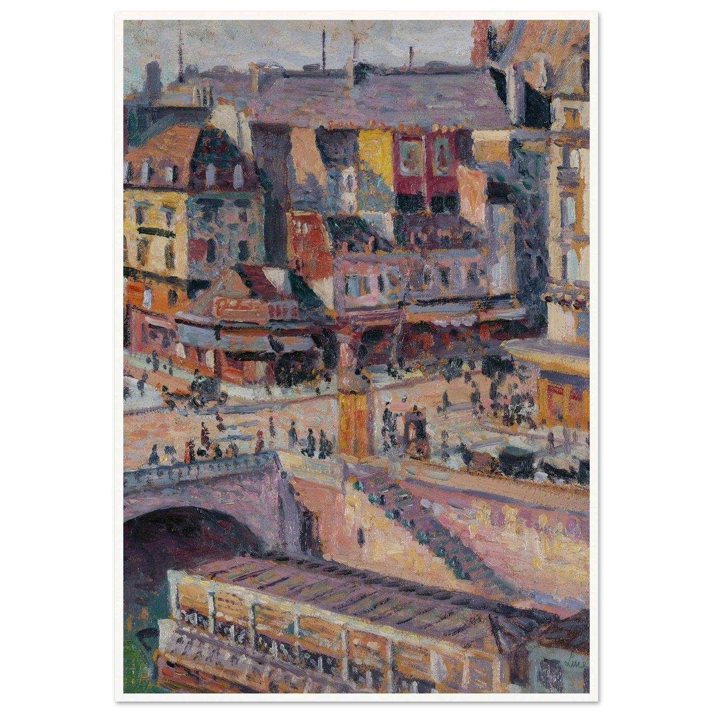 Le pont Saint-Michel et le quai des Orfèvres (before 1936) Art Print | Maximilien Luce-Quipham Collections