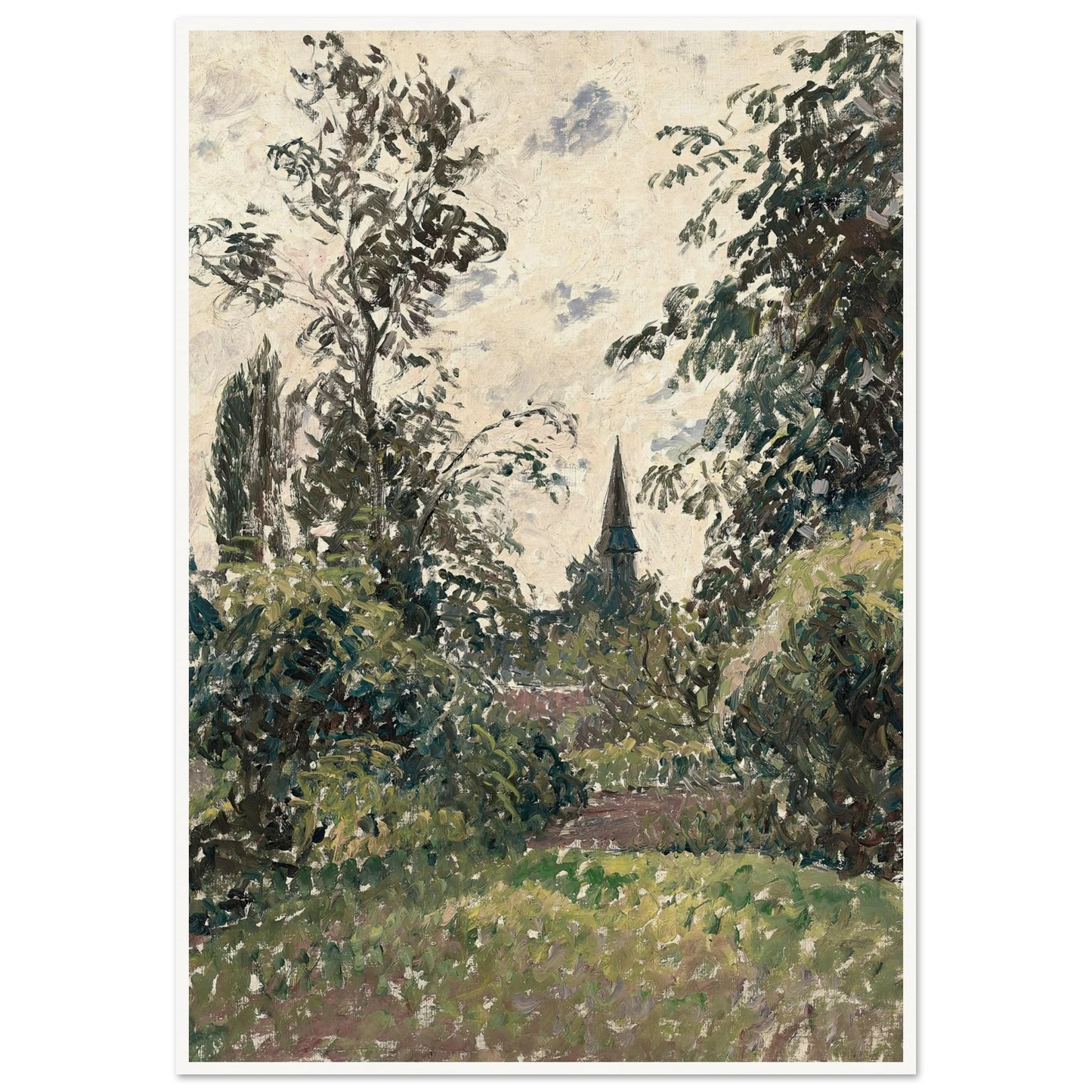 Le Clocher de Bazincourt (1895) Art Print | Camille Pissarro-Quipham Collections