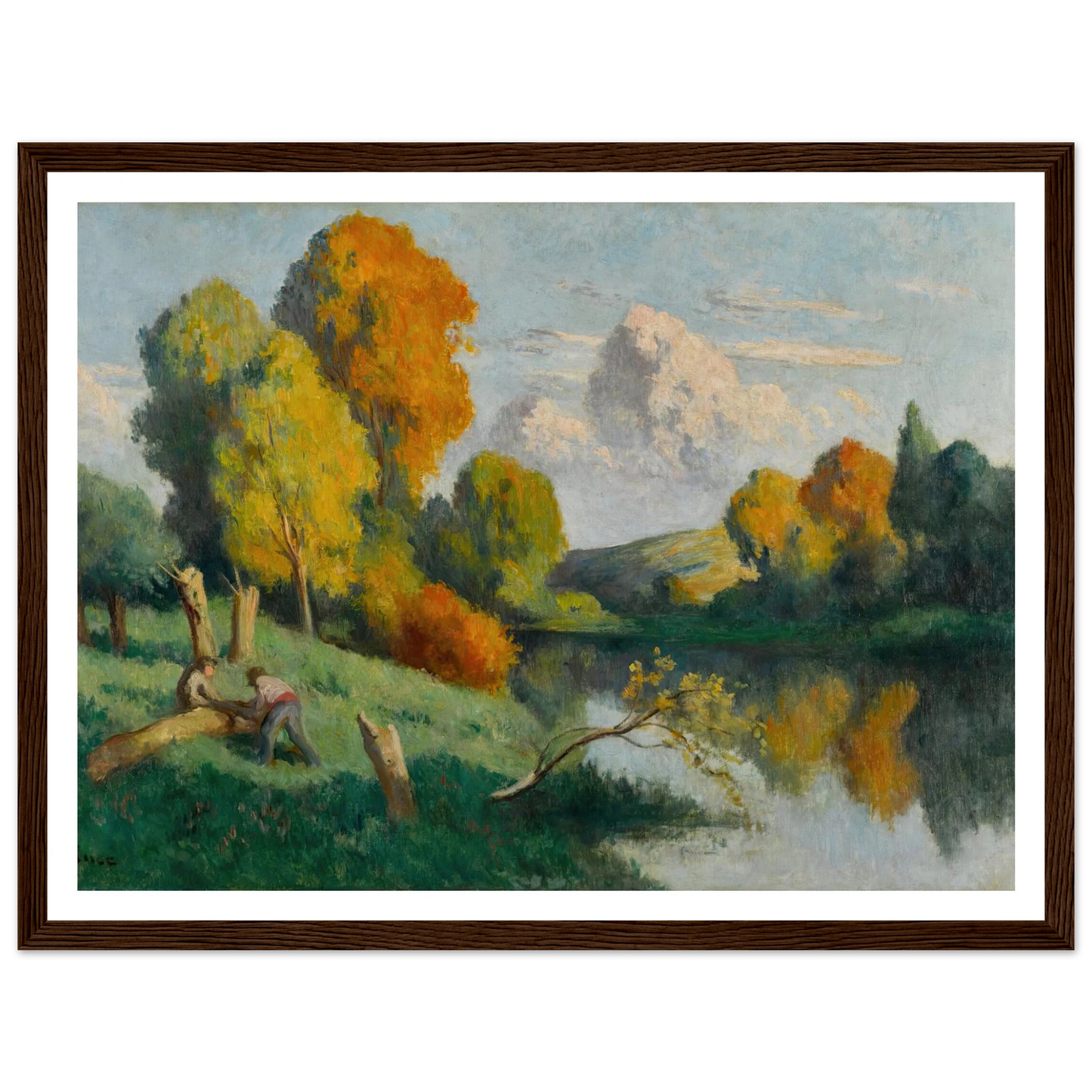Les scieurs, paysage de La Cure Art Print | Maximilien Luce-Quipham Collections