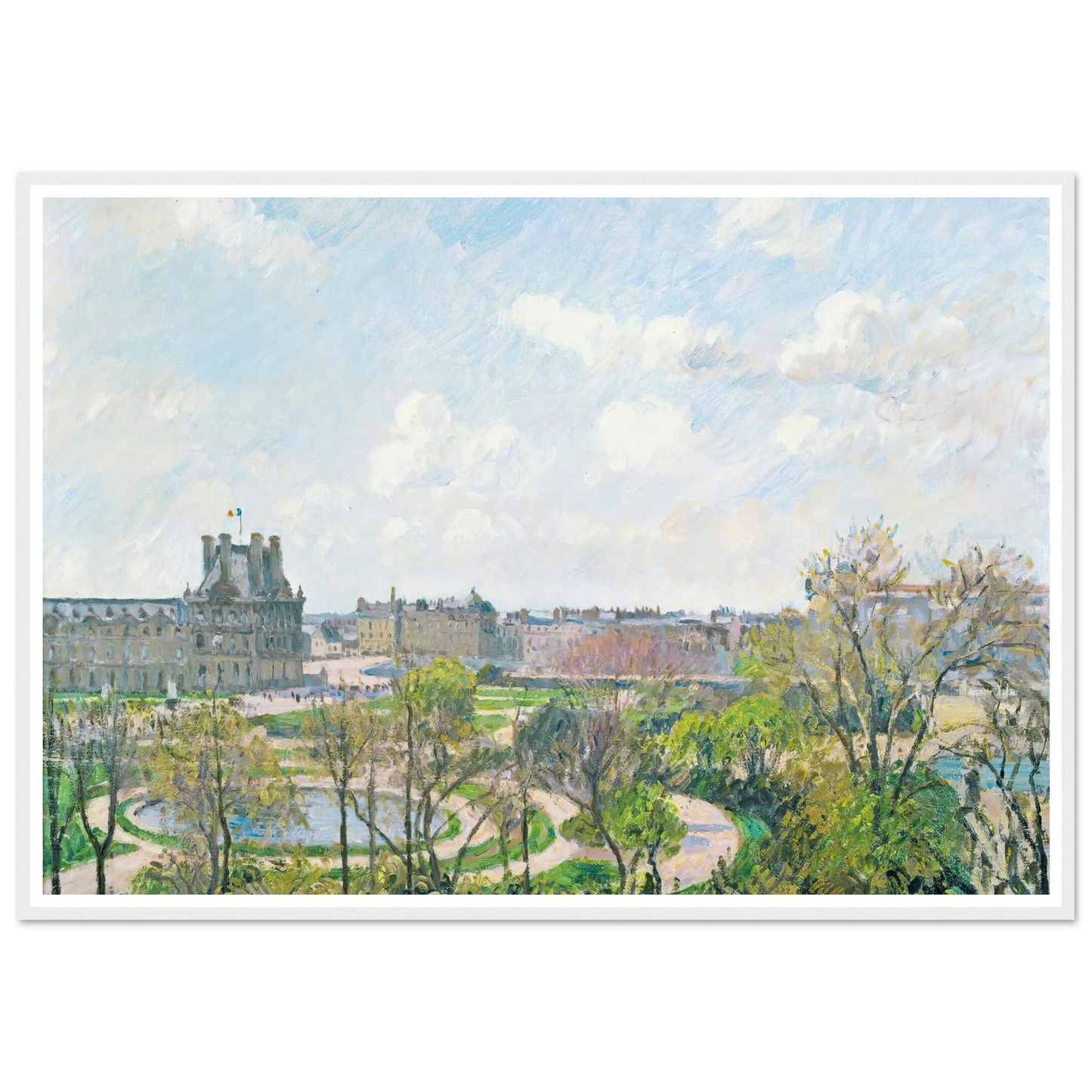 Le Jardin Des Tuileries Et Le Pavillon De Flore, Matin, Printemps (1900) Art Print | Camille Pissarro-Quipham Collections