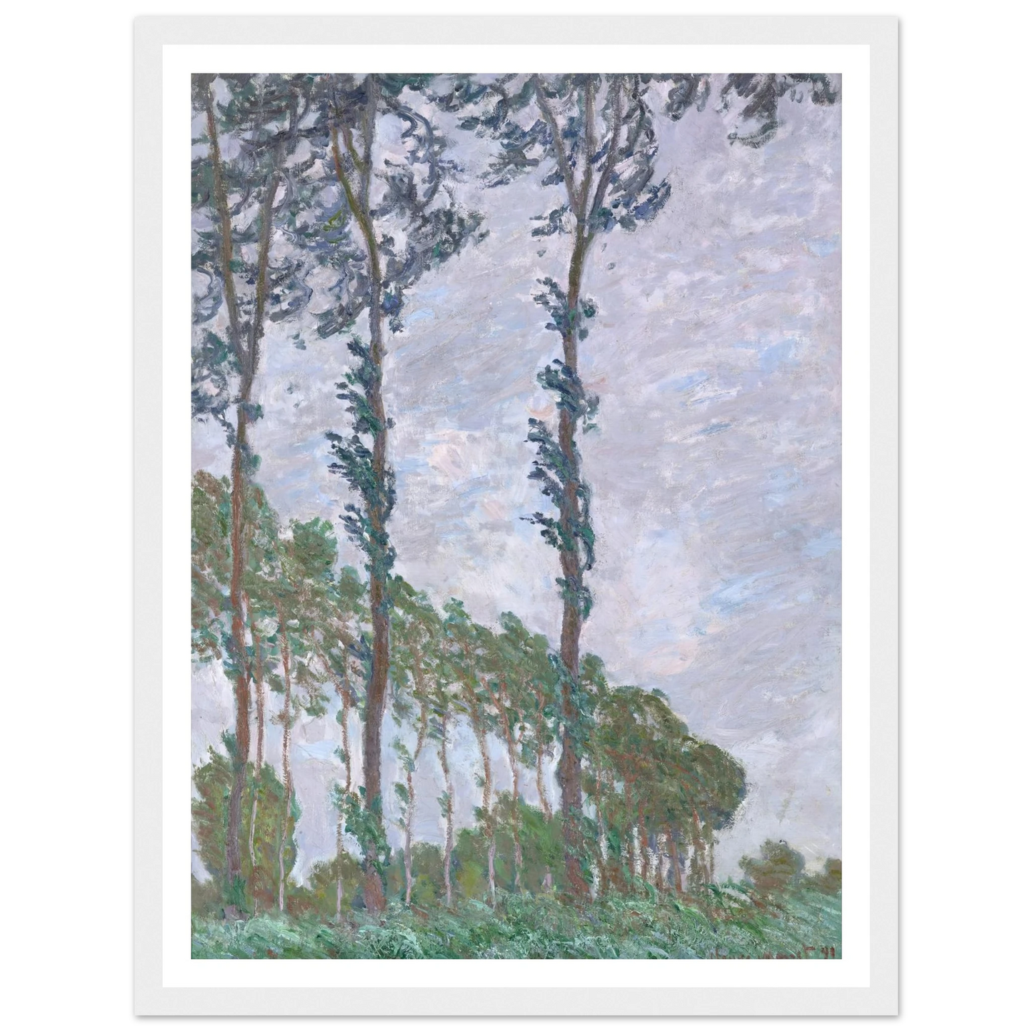 Wind Effect, Series of The Poplars (1891) Art Print | Claude Monet-Quipham Collections