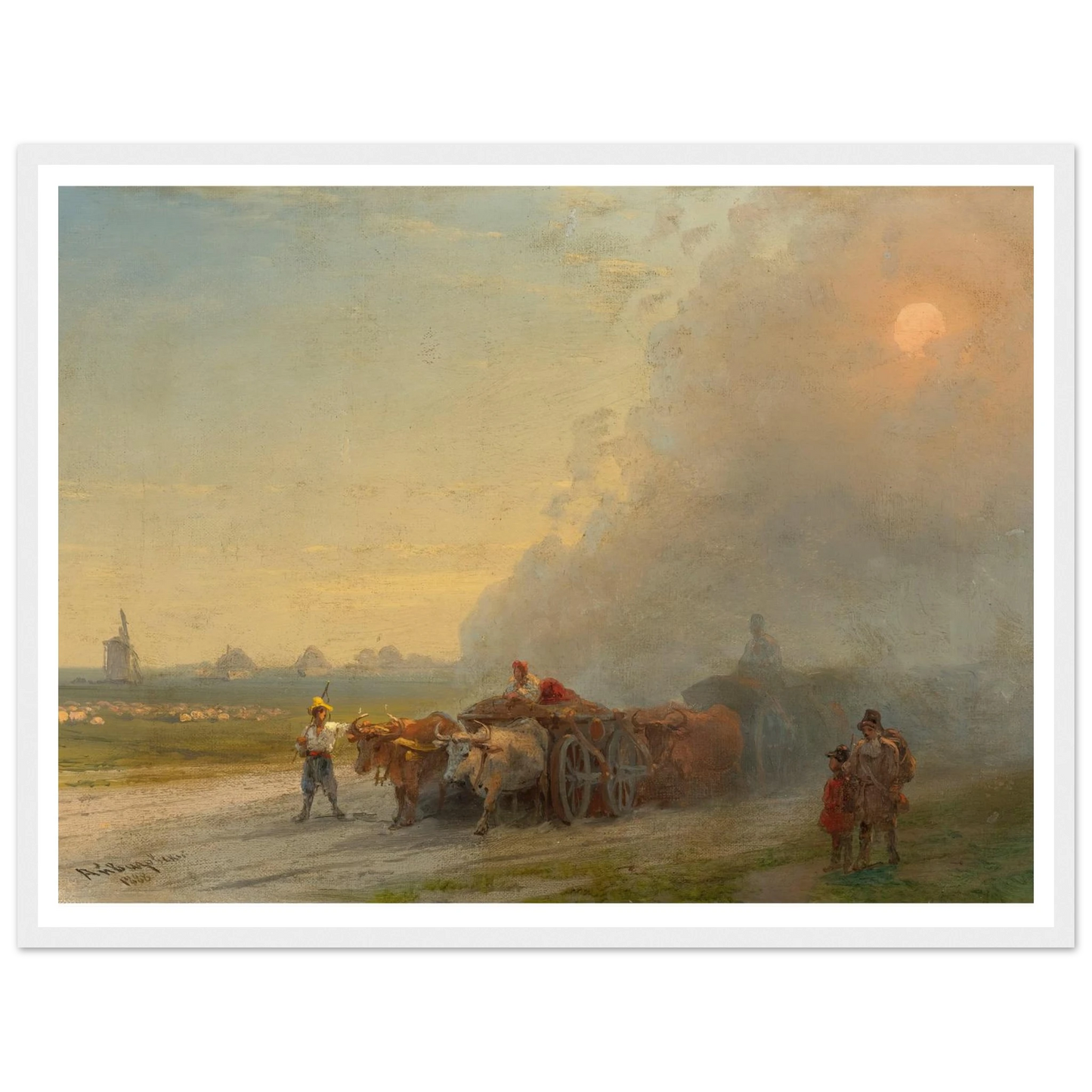 Ox-Carts In The Ukrainian Steppe (1888) Art Print | Ivan Konstantinovich Aivazovsky-Quipham Collections