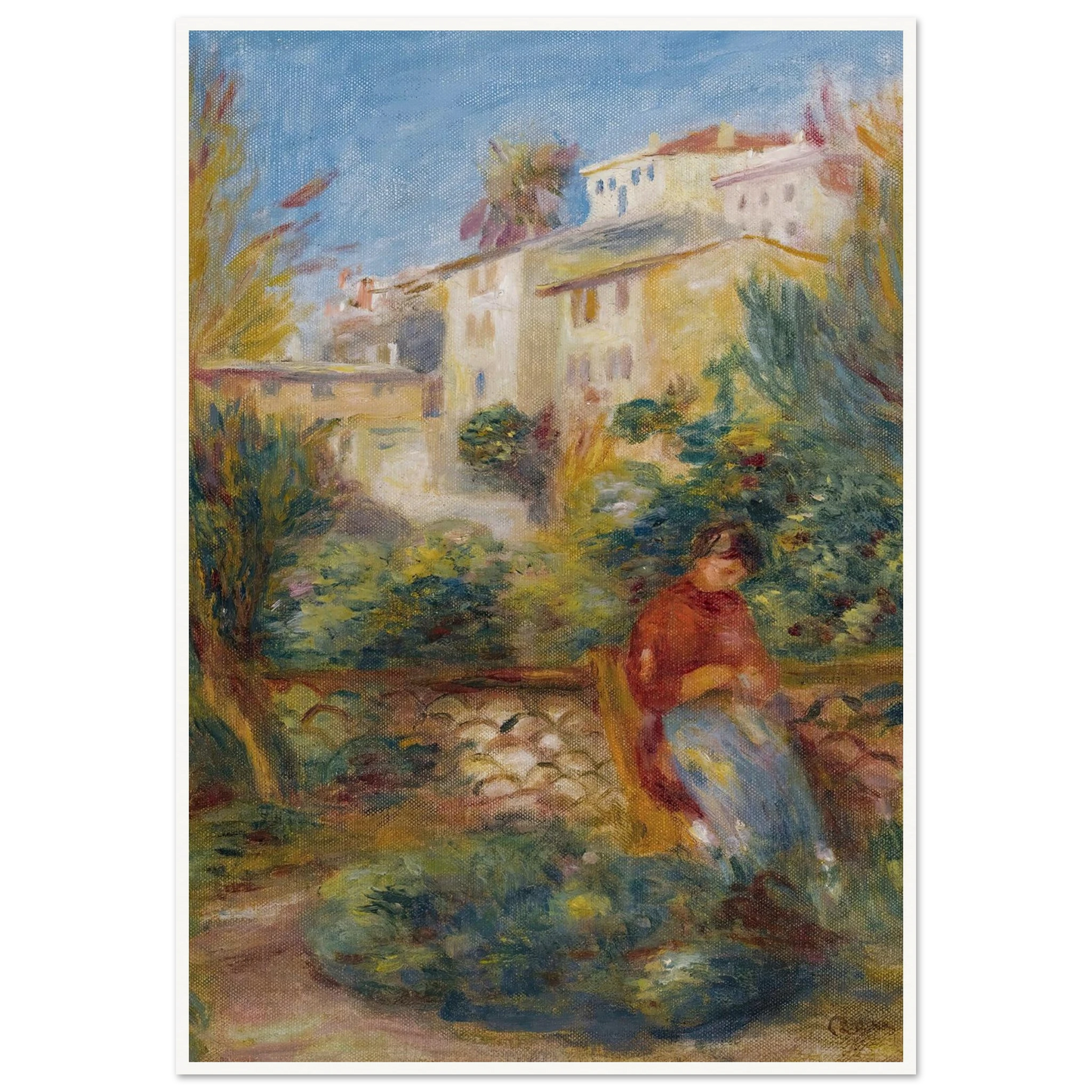 La Terrasse À Cagnes (circa 1908) Art Print | Pierre Auguste Renoir-Quipham Collections