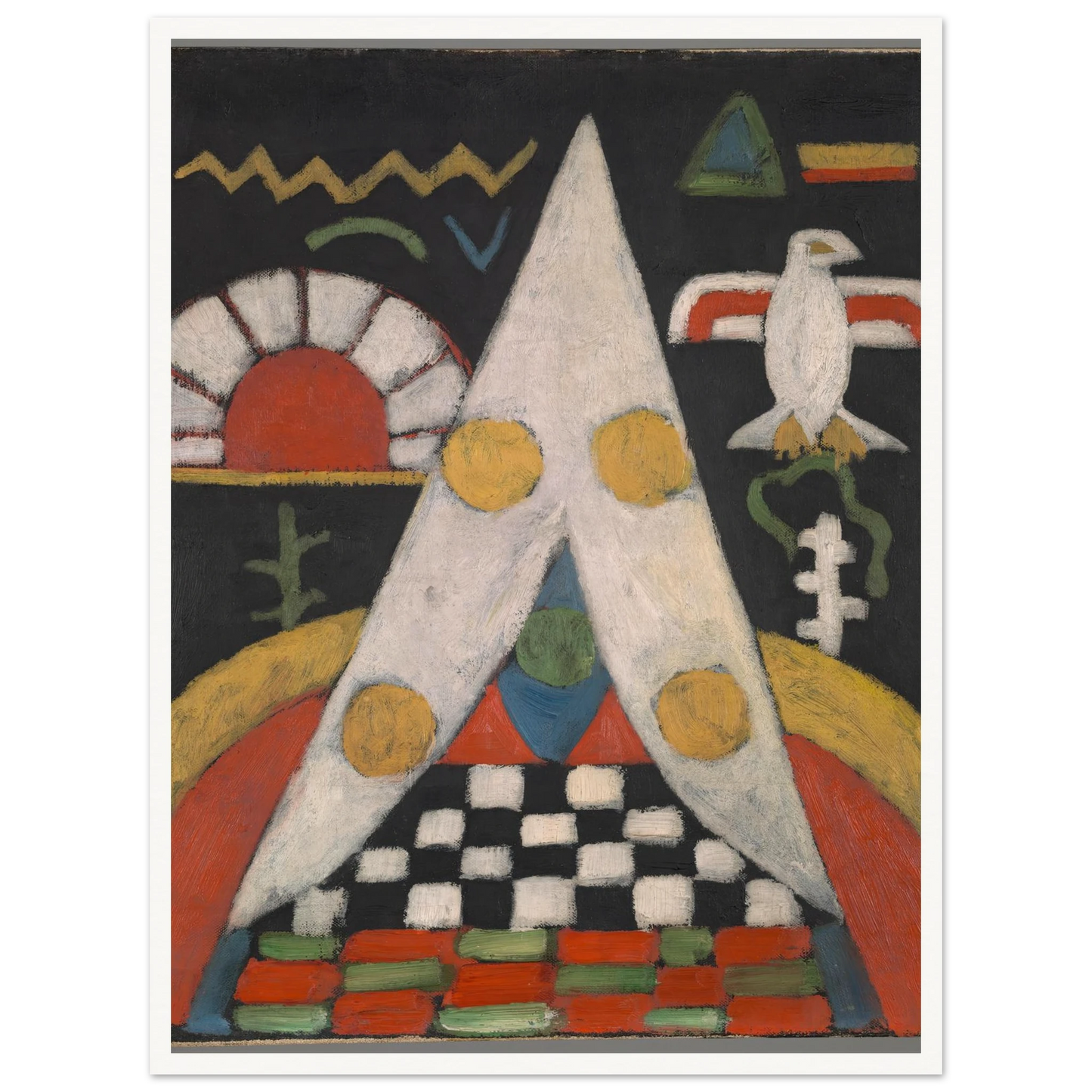 An Abstract Arrangement of American Indian Symbols (1914-1915) Art Print | Marsden Hartley-Quipham Collections
