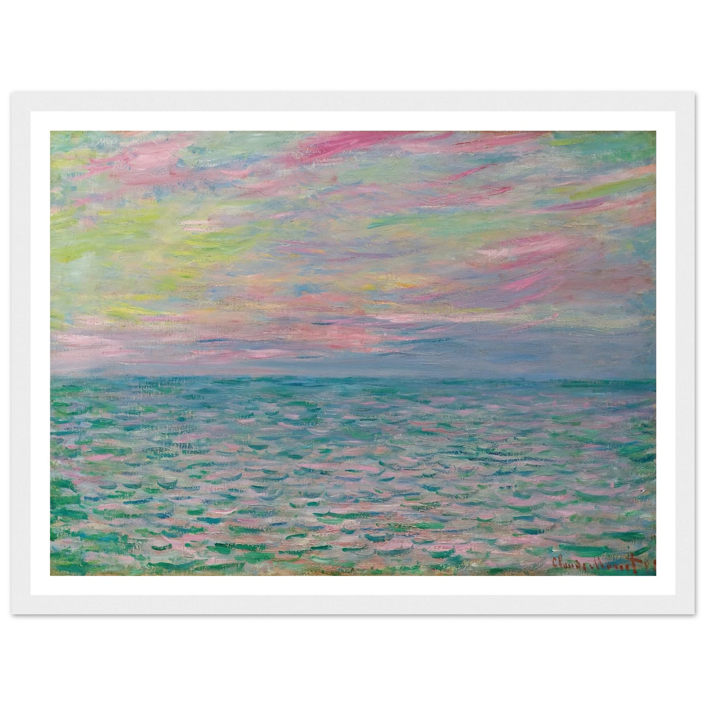 Coucher De Soleil À Pourville, Pleine Mer (1882) Art Print | Claude Monet-Quipham Collections