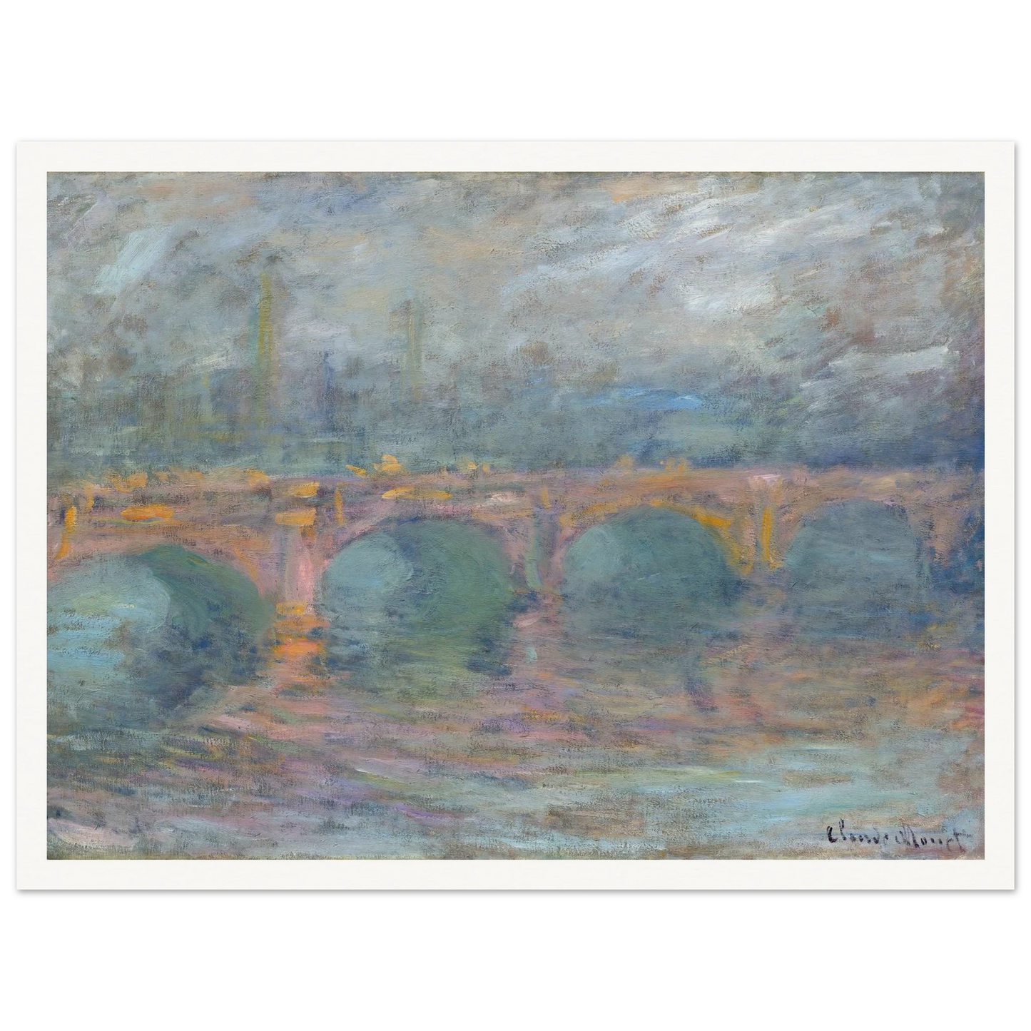 Waterloo Bridge, London at Sunset (1904) Art Print | Claude Monet-Quipham Collections