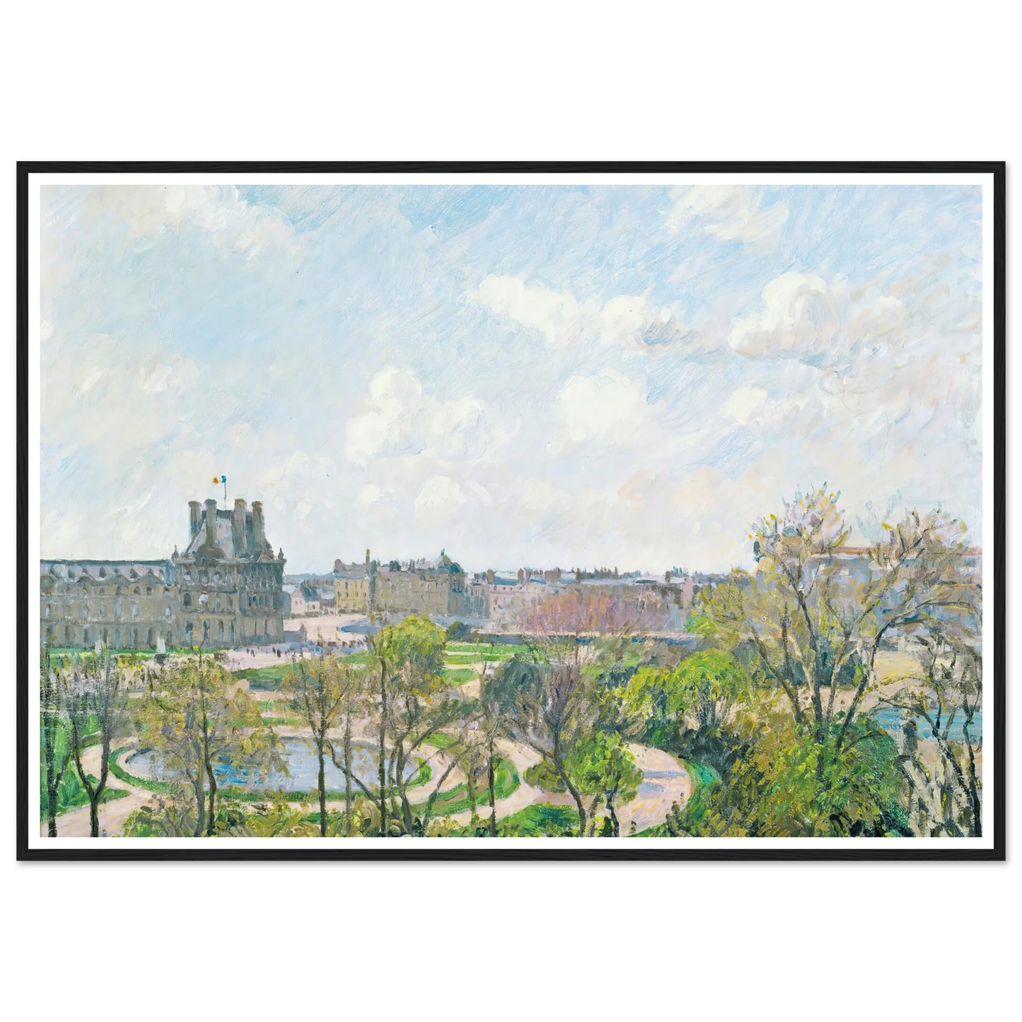 Le Jardin Des Tuileries Et Le Pavillon De Flore, Matin, Printemps (1900) Art Print | Camille Pissarro-Quipham Collections