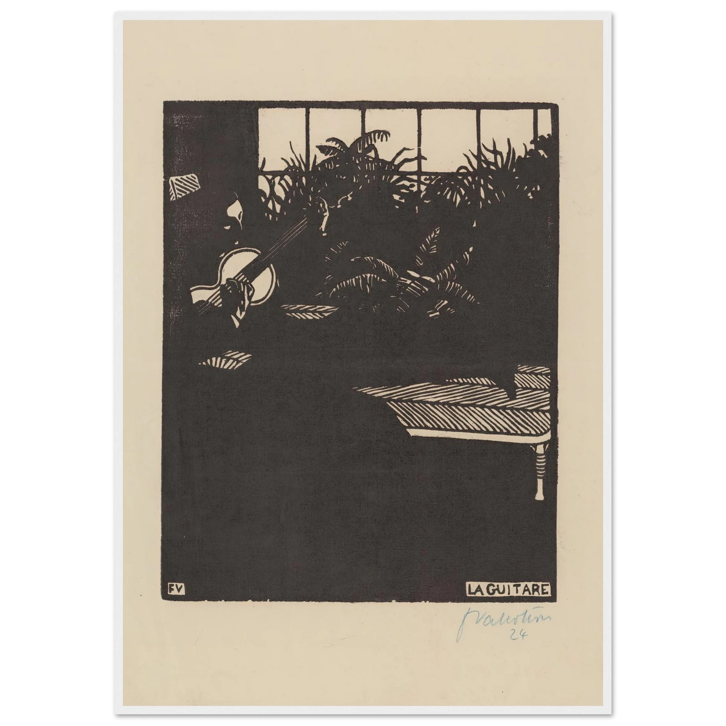 La guitare (1897) Art Print | Felix Vallotton-Quipham Collections