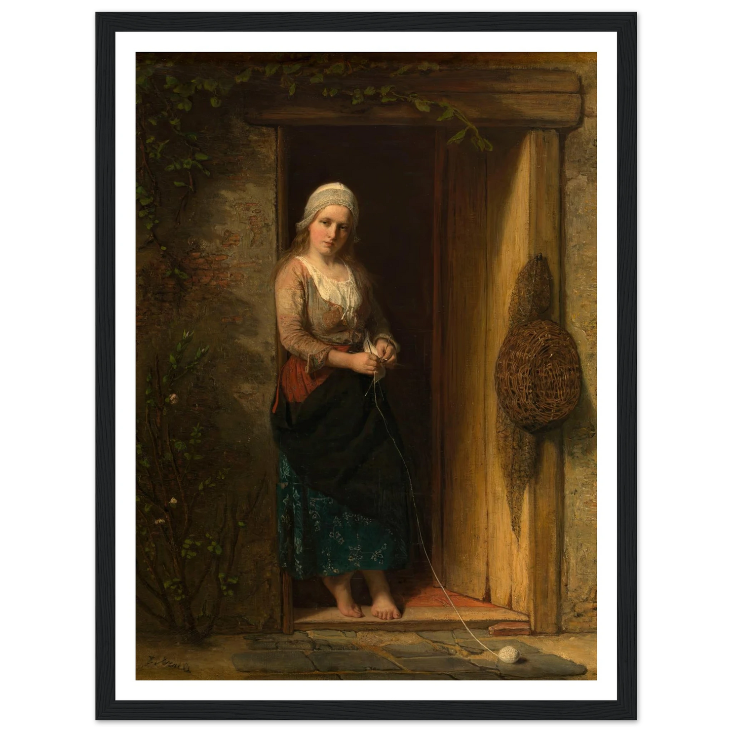 Ida, the Fisherman’s Daughter at the Doorway (1851) Art Print | Jozef Israels-Quipham Collections