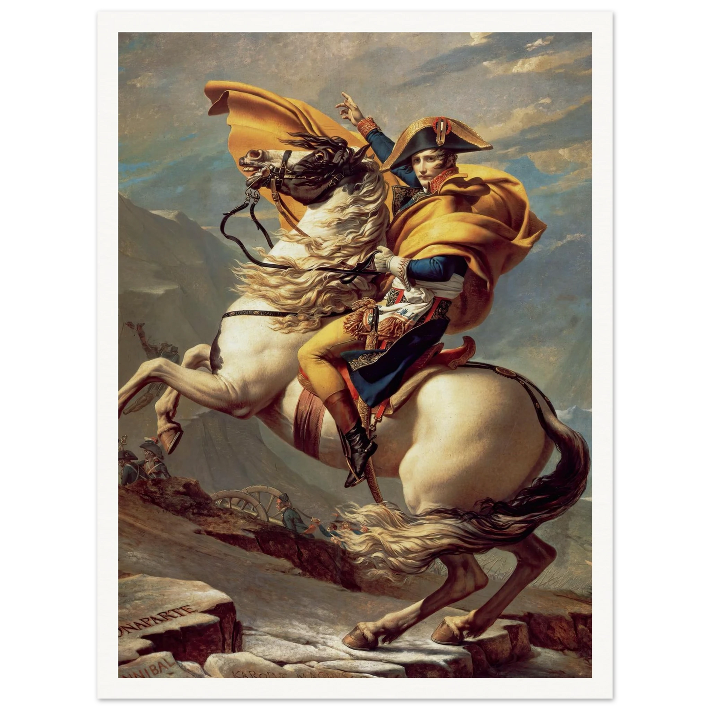 Napoleon Crossing The Alps (1800) Art Print | Jacques Louis David-Quipham Collections