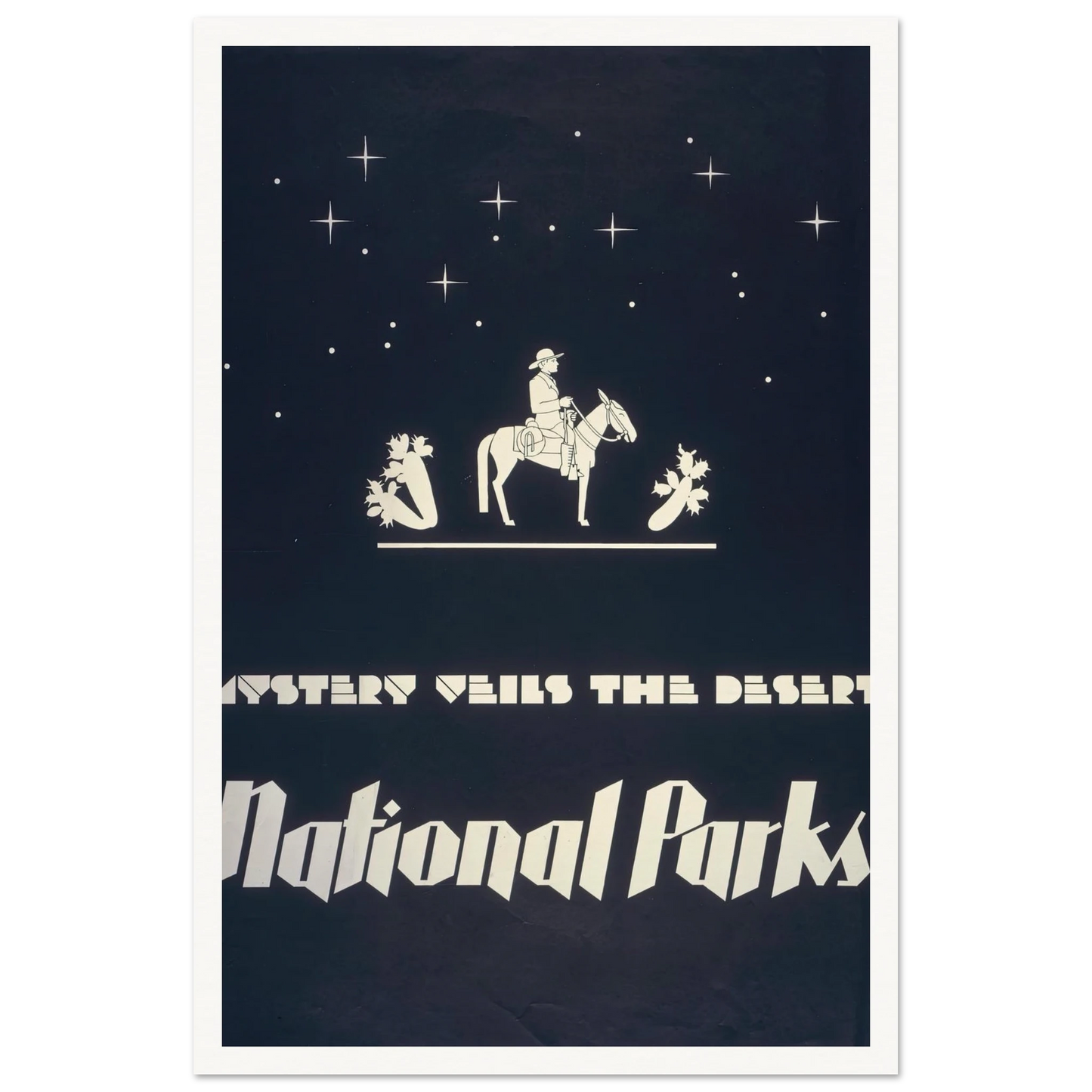 Mystery veils the desert – National parks (1930) Art Print | Dorothy Waugh-Quipham Collections