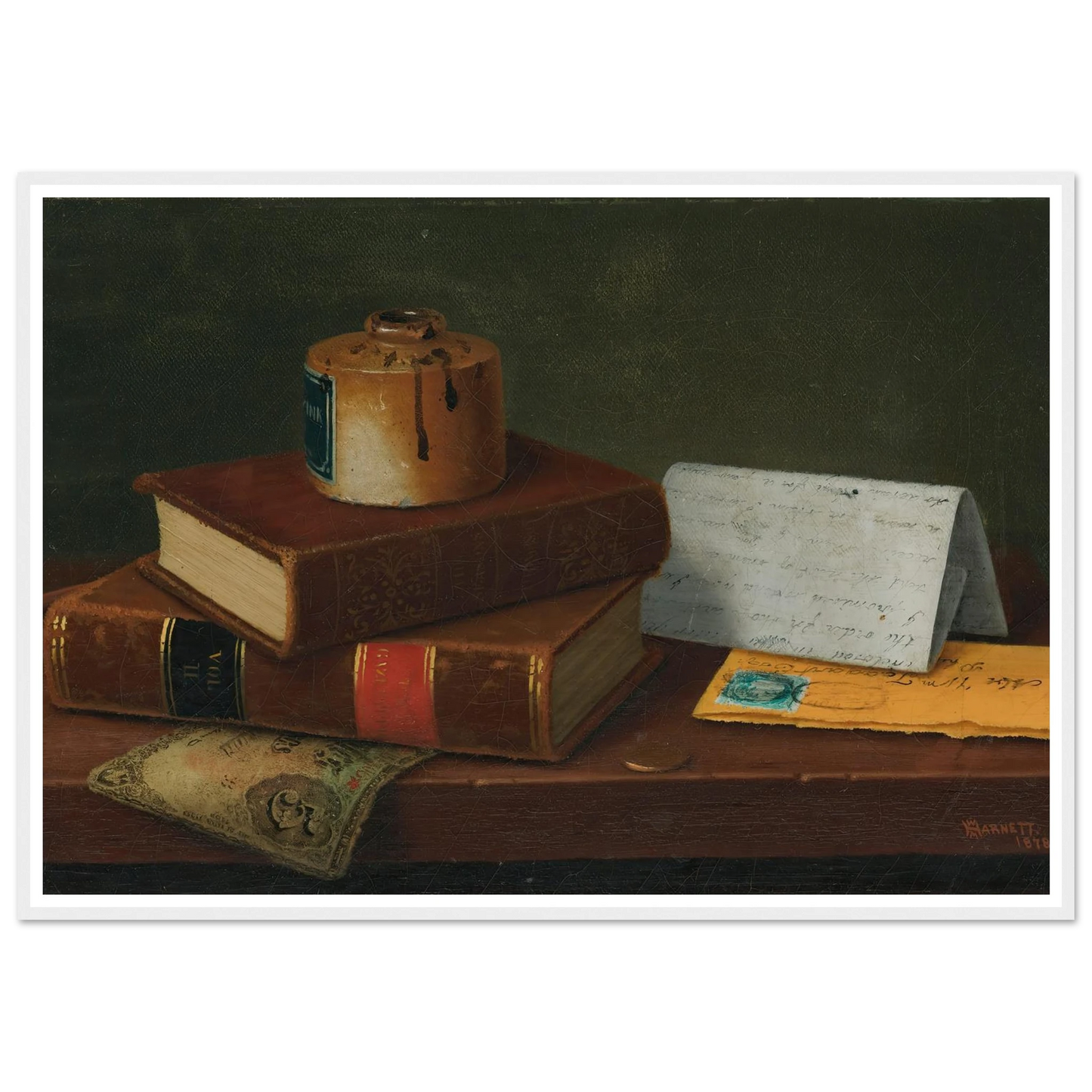 Still Life With Letter To Mr. William Taggart, Esq. (1878) Art Print | William Michael Harnett-Quipham Collections