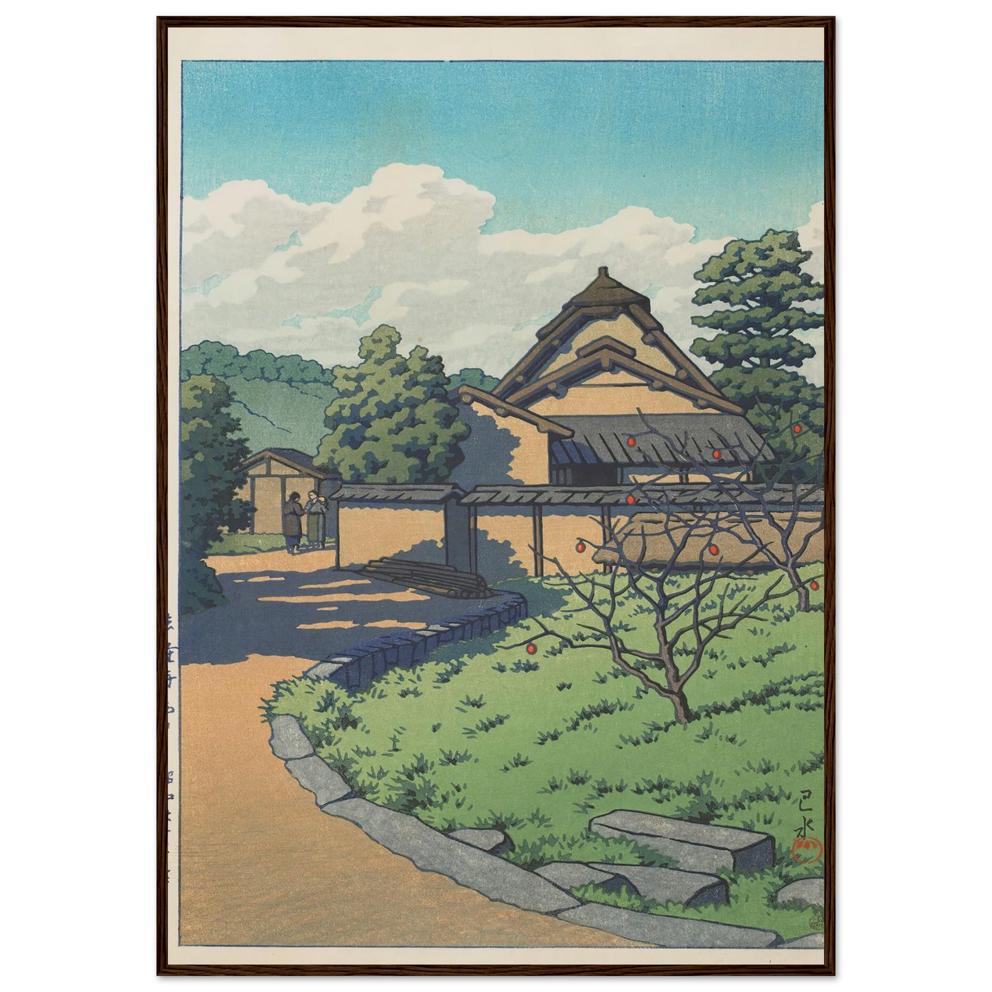 Horyuji Nishisato (The West Village, Horyuji Temple) (1956) Art Print | Kawase Hasui-Quipham Collections
