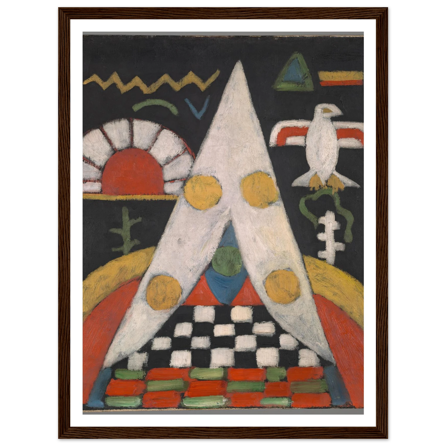 An Abstract Arrangement of American Indian Symbols (1914-1915) Art Print | Marsden Hartley-Quipham Collections