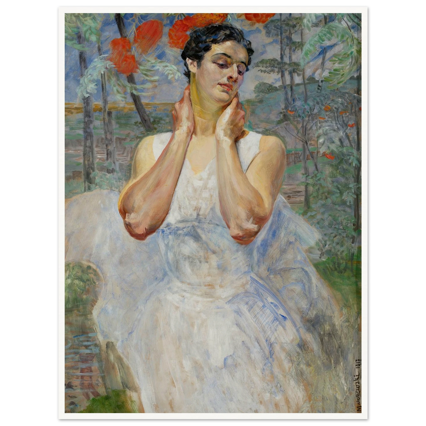 Portrait of a woman with rowanberry (1917) Art Print | Jacek Malczewski-Quipham Collections