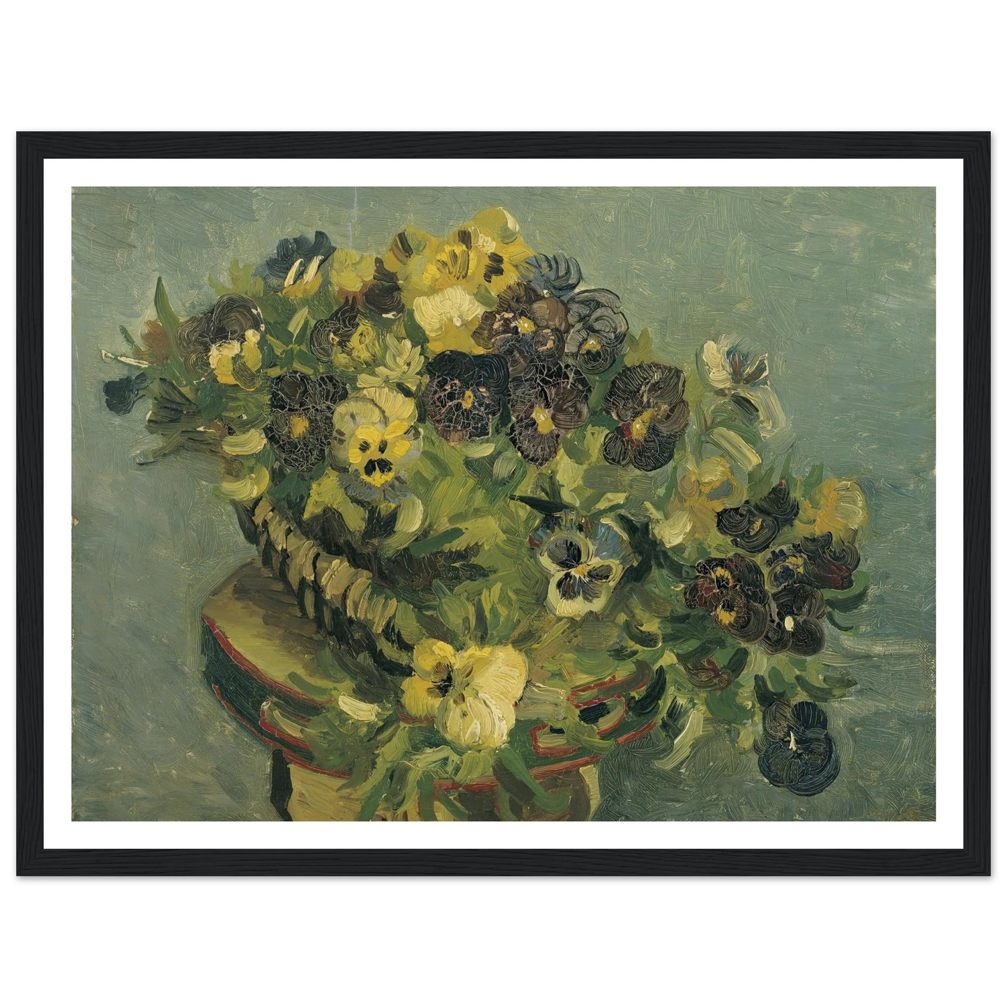 Basket of pansies on a small table (1887) Art Print | Vincent van Gogh-Quipham Collections