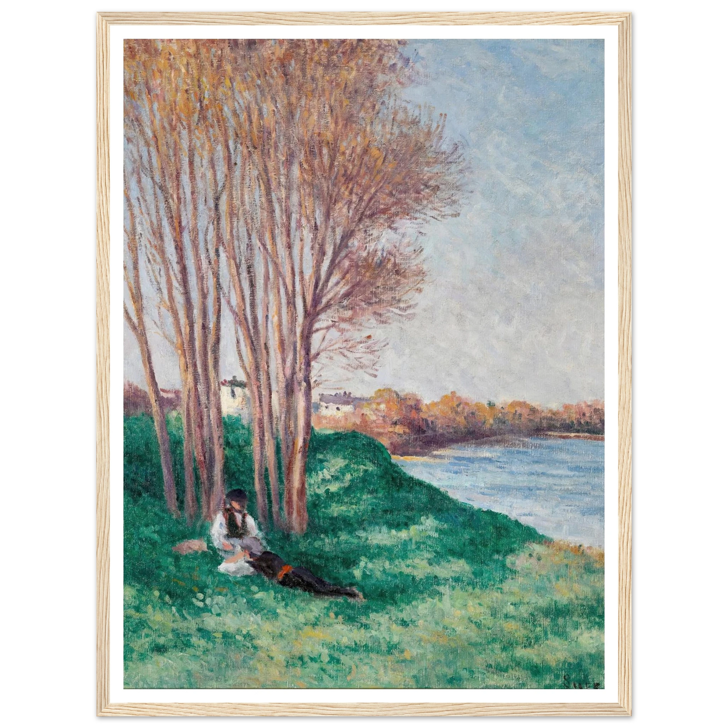 Le Repos sur les Bords de la Loire à Saint-Ay (circa 1910-12) Art Print | Maximilien Luce-Quipham Collections