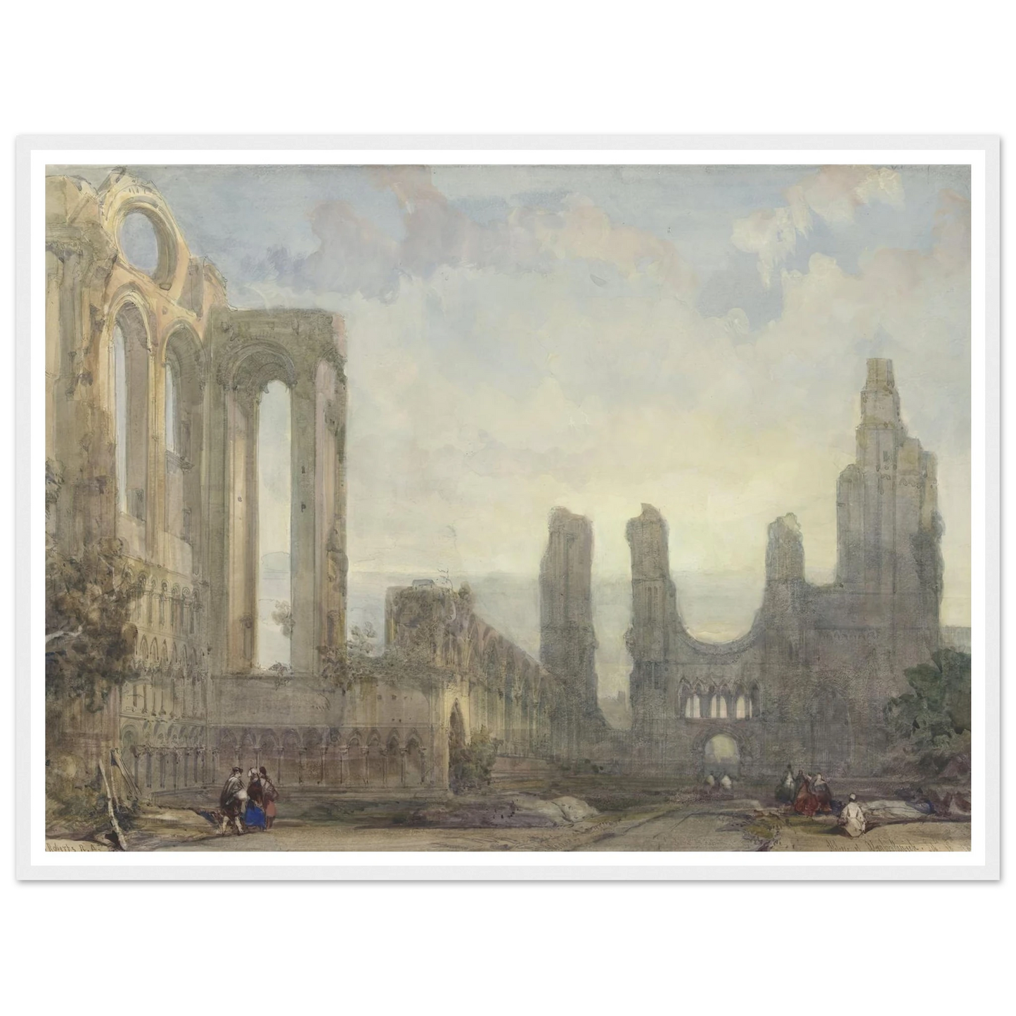 Abdijruïne van Aberbrothwick bij avond (1848) Art Print | David Roberts-Quipham Collections