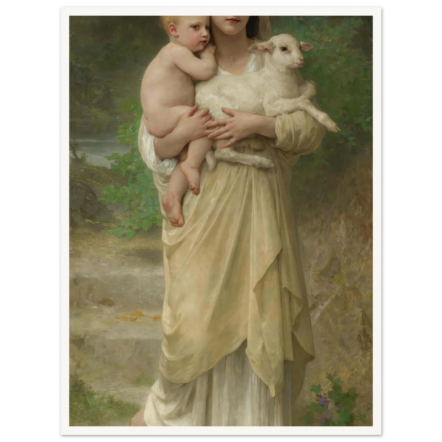 Les Agneaux (1897) Art Print | William Bouguereau-Quipham Collections