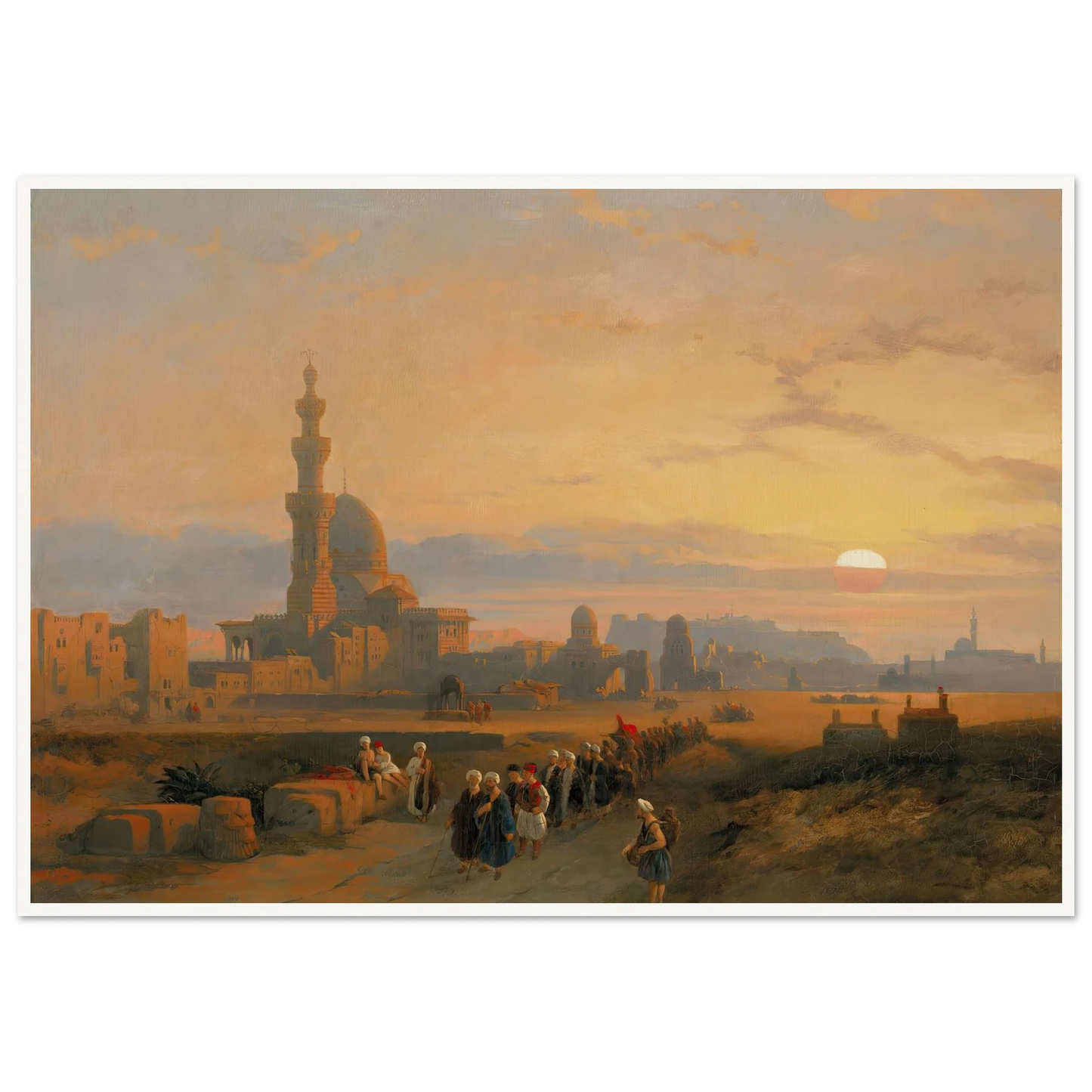 Procession before the tombs of the Caliphs, Grand Cairo (1846) Art Print | David Roberts-Quipham Collections
