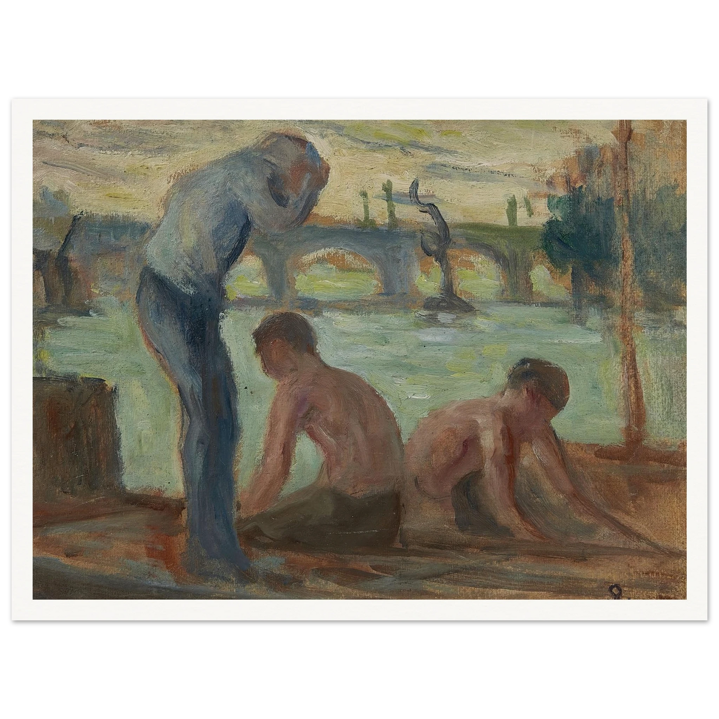 Personnages en bord de Seine Art Print | Maximilien Luce-Quipham Collections