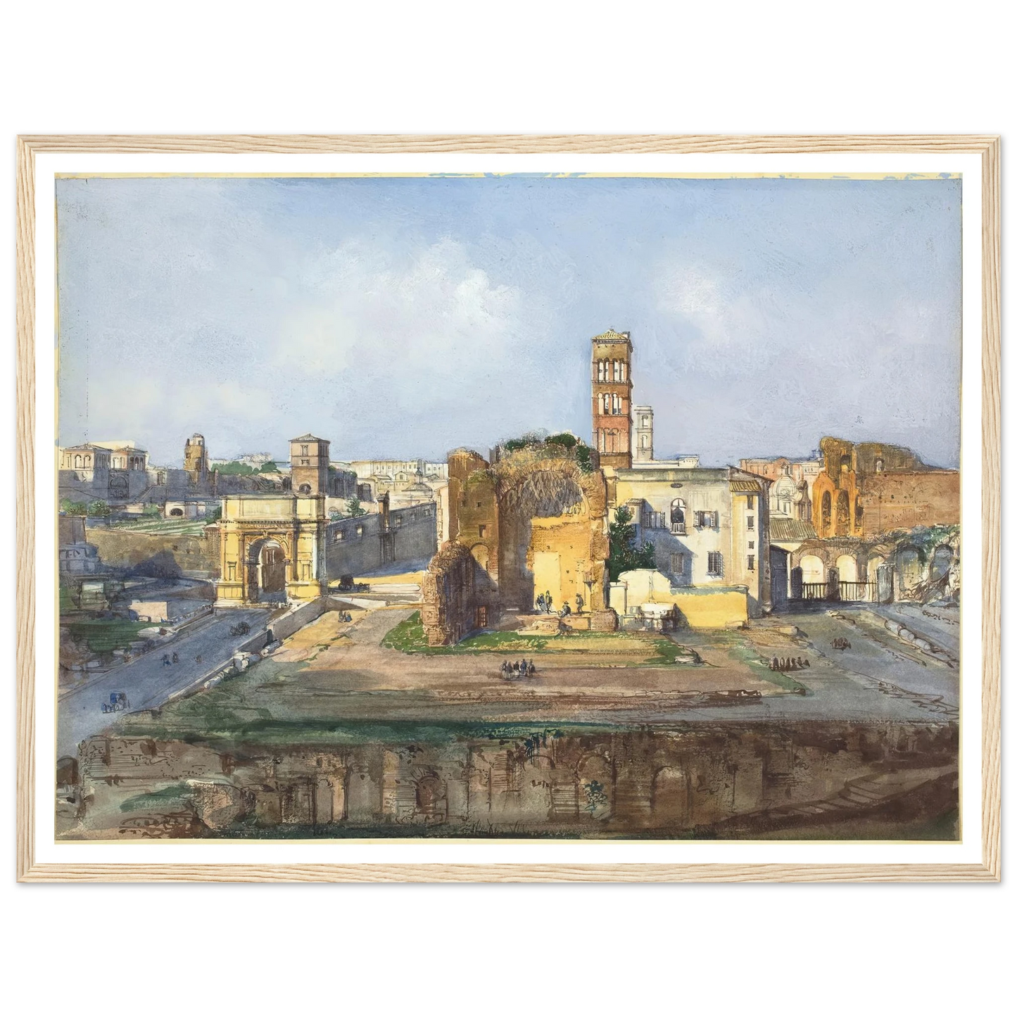 The Arch of Titus and the Temple of Venus and Rome near the Roman Forum Art Print | Ippolito Caffi-Quipham Collections