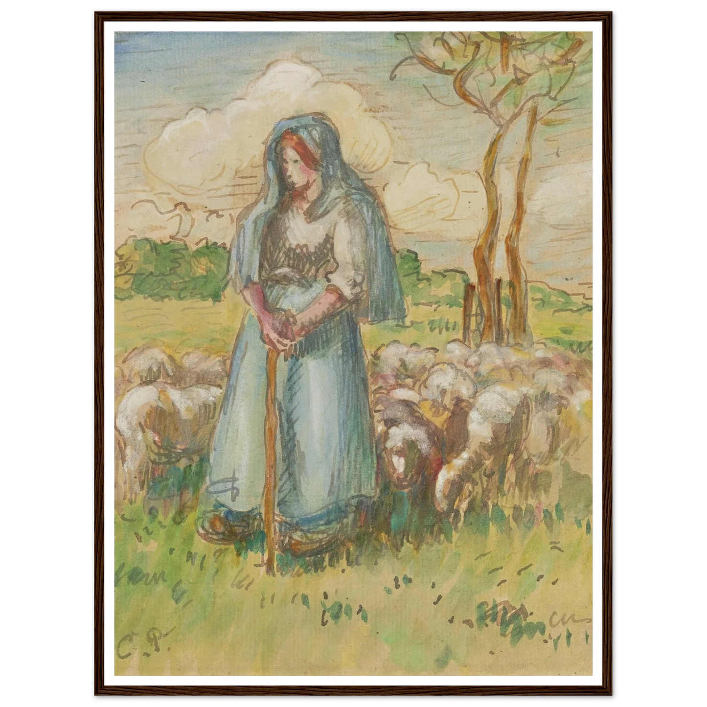 La Bergère Art Print | Camille Pissarro-Quipham Collections