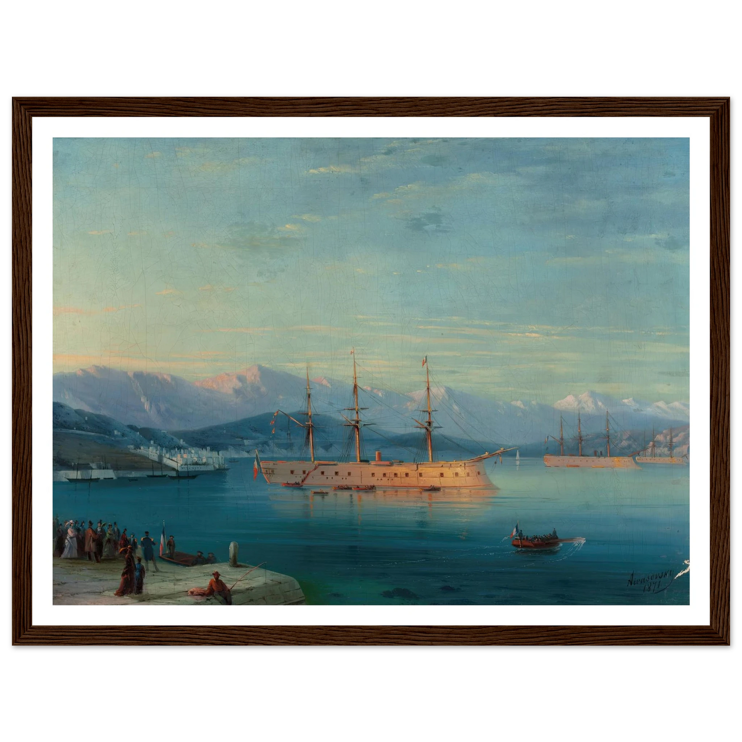 French Ships Departing the Black Sea (1871) Art Print | Ivan Konstantinovich Aivazovsky-Quipham Collections