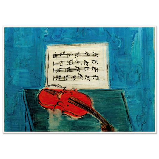 Violon rouge sur fond bleu (1946) Art Print | Raoul Dufy-Quipham Collections