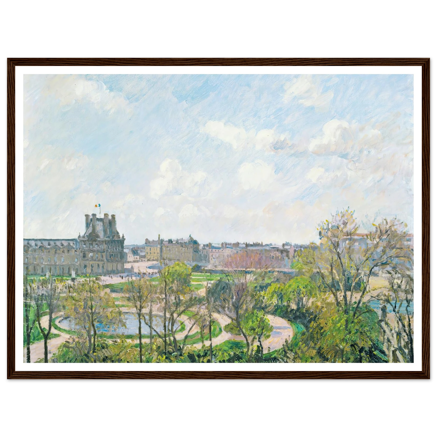 Le Jardin Des Tuileries Et Le Pavillon De Flore, Matin, Printemps (1900) Art Print | Camille Pissarro-Quipham Collections