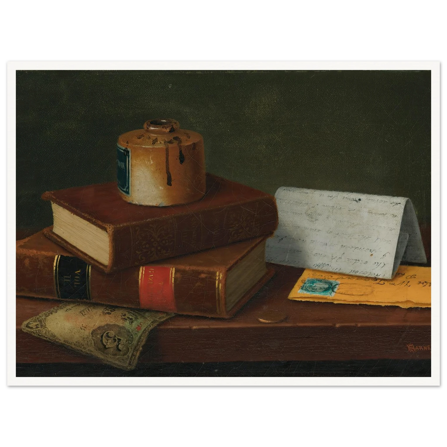 Still Life With Letter To Mr. William Taggart, Esq. (1878) Art Print | William Michael Harnett-Quipham Collections