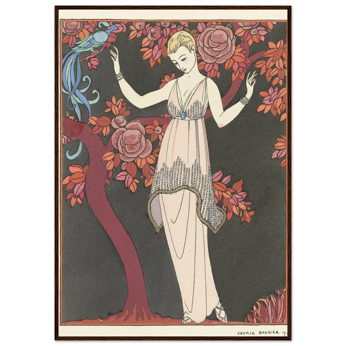L’Arbre de science _Robe du soir de Doeuillet (1914) Art Print | George Barbier-Quipham Collections