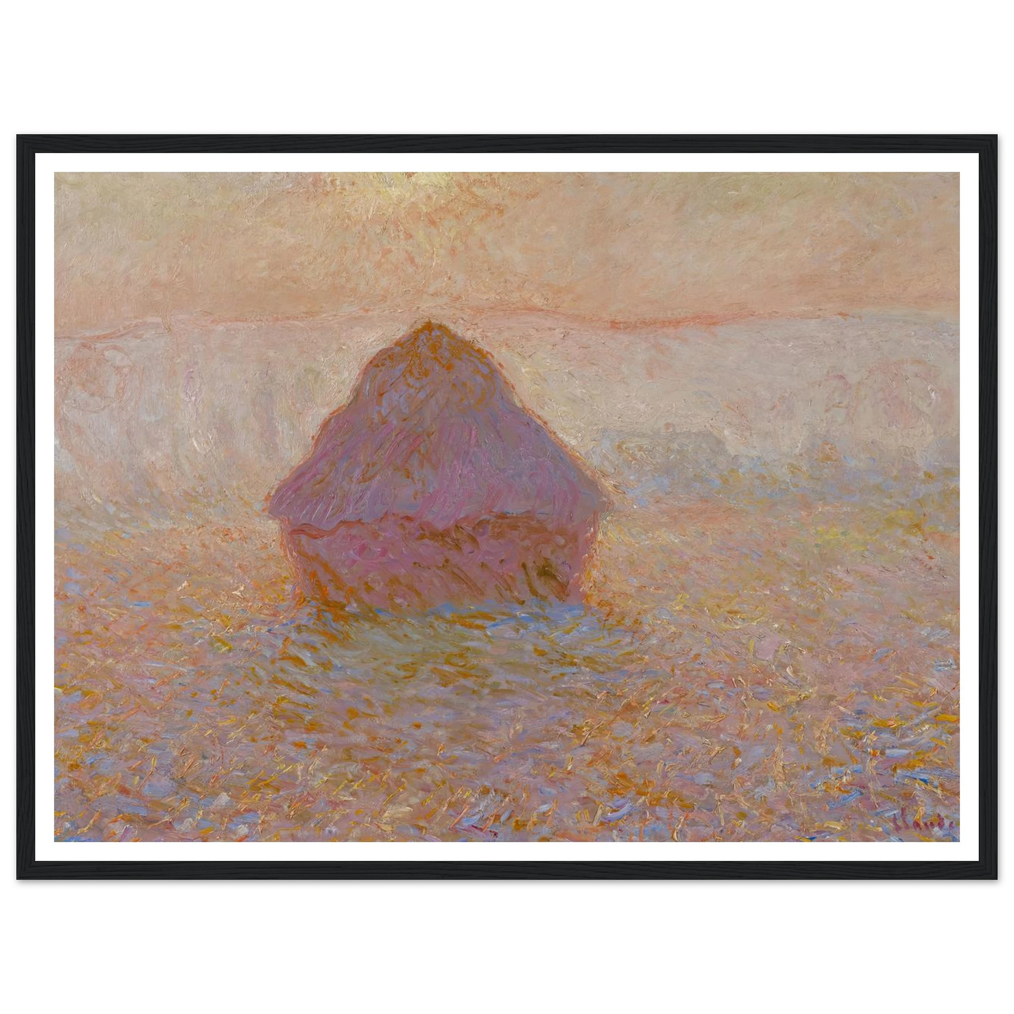 Grainstack-Sun in the Mist (1891) Art Print | Claude Monet-Quipham Collections