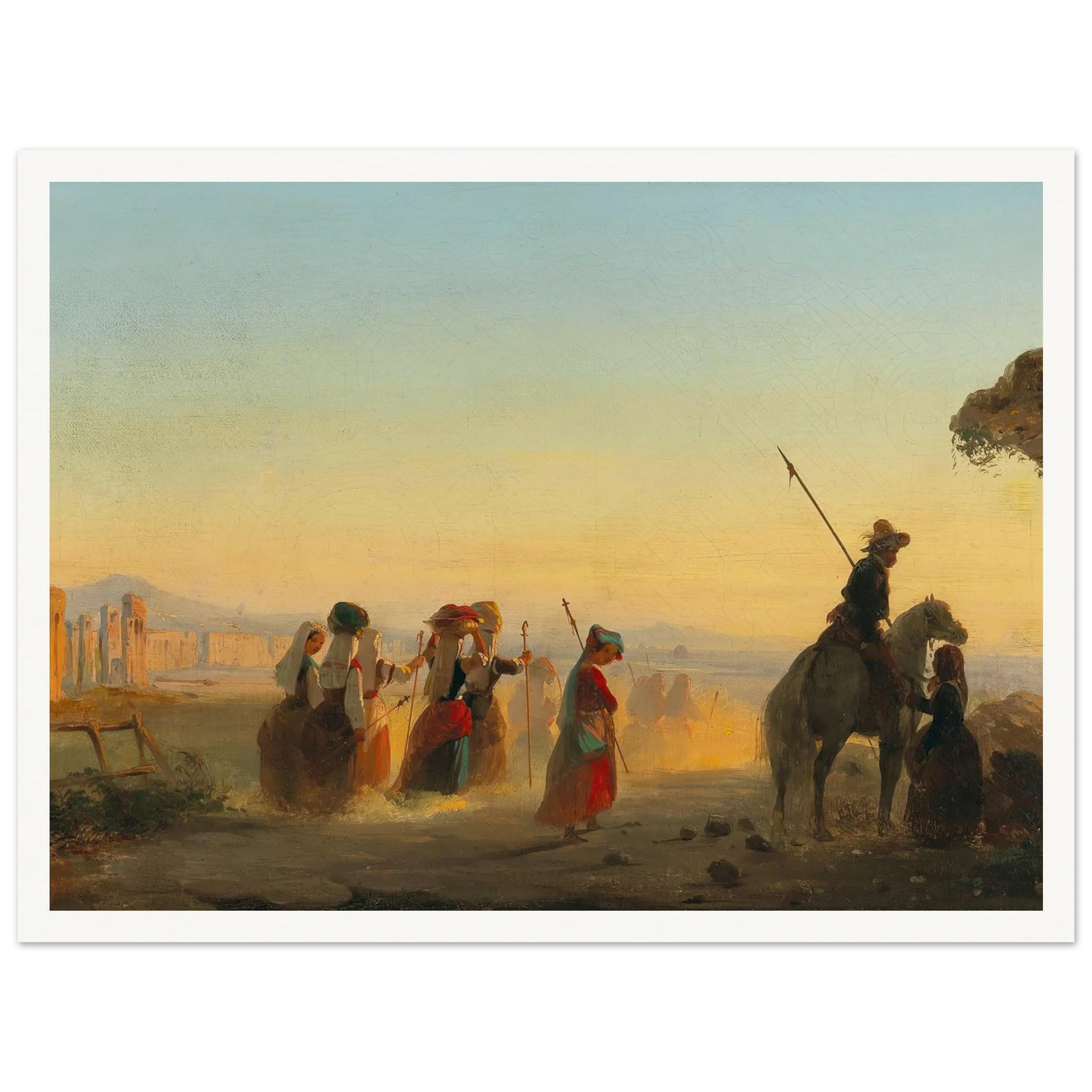 Rome, the Via Appia at Dawn Art Print | Ippolito Caffi-Quipham Collections
