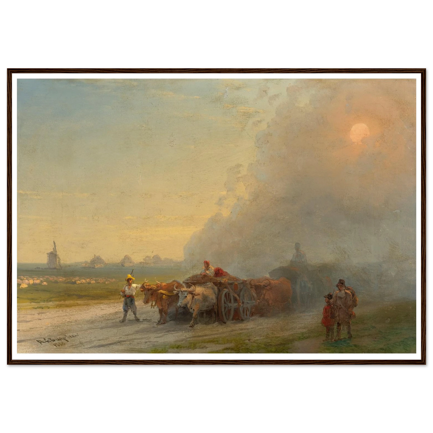 Ox-Carts In The Ukrainian Steppe (1888) Art Print | Ivan Konstantinovich Aivazovsky-Quipham Collections
