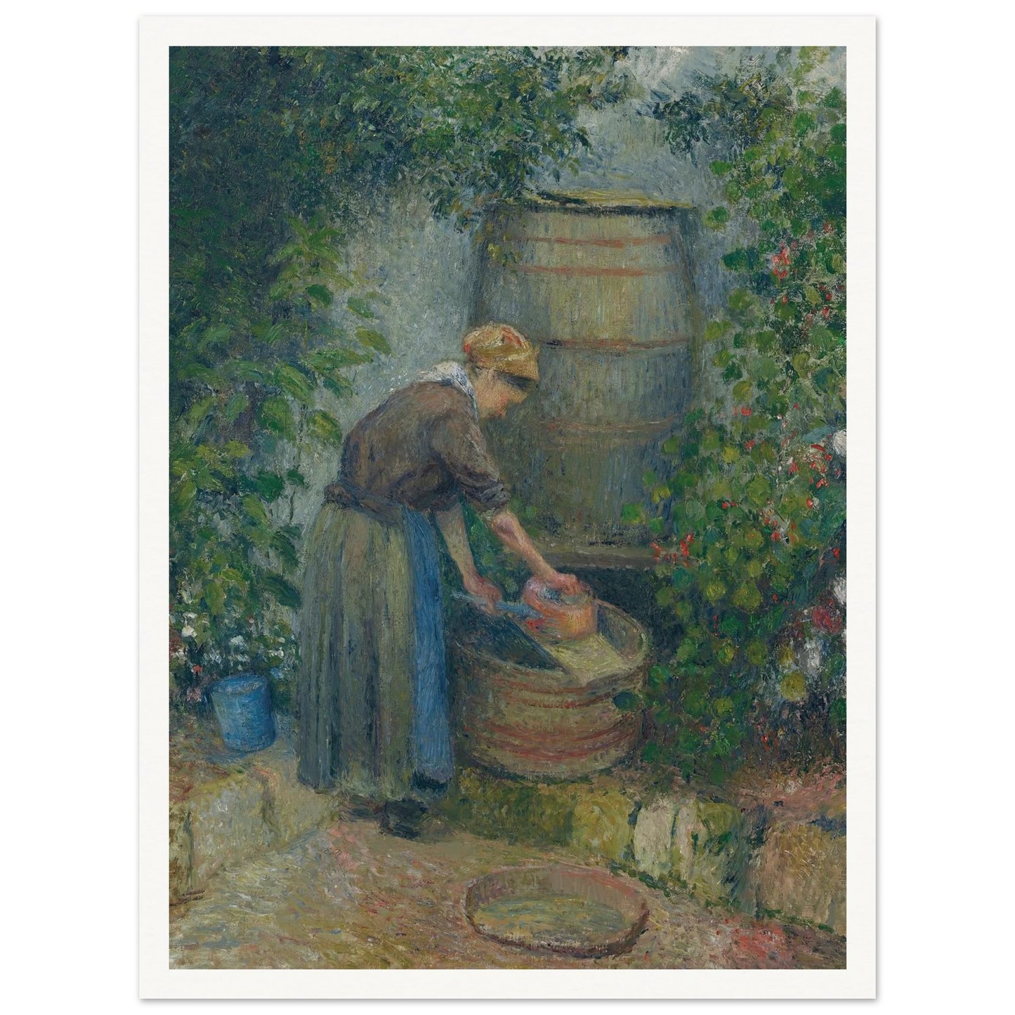 Femme lavant une casserole (1879) Art Print | Camille Pissarro-Quipham Collections