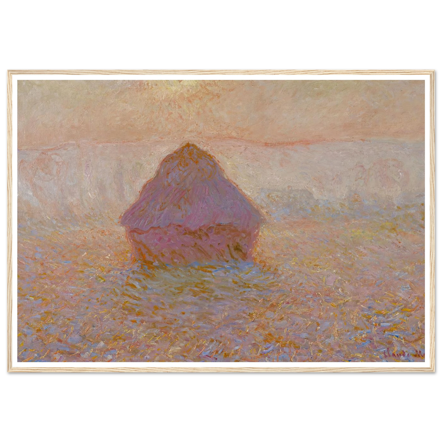 Grainstack-Sun in the Mist (1891) Art Print | Claude Monet-Quipham Collections
