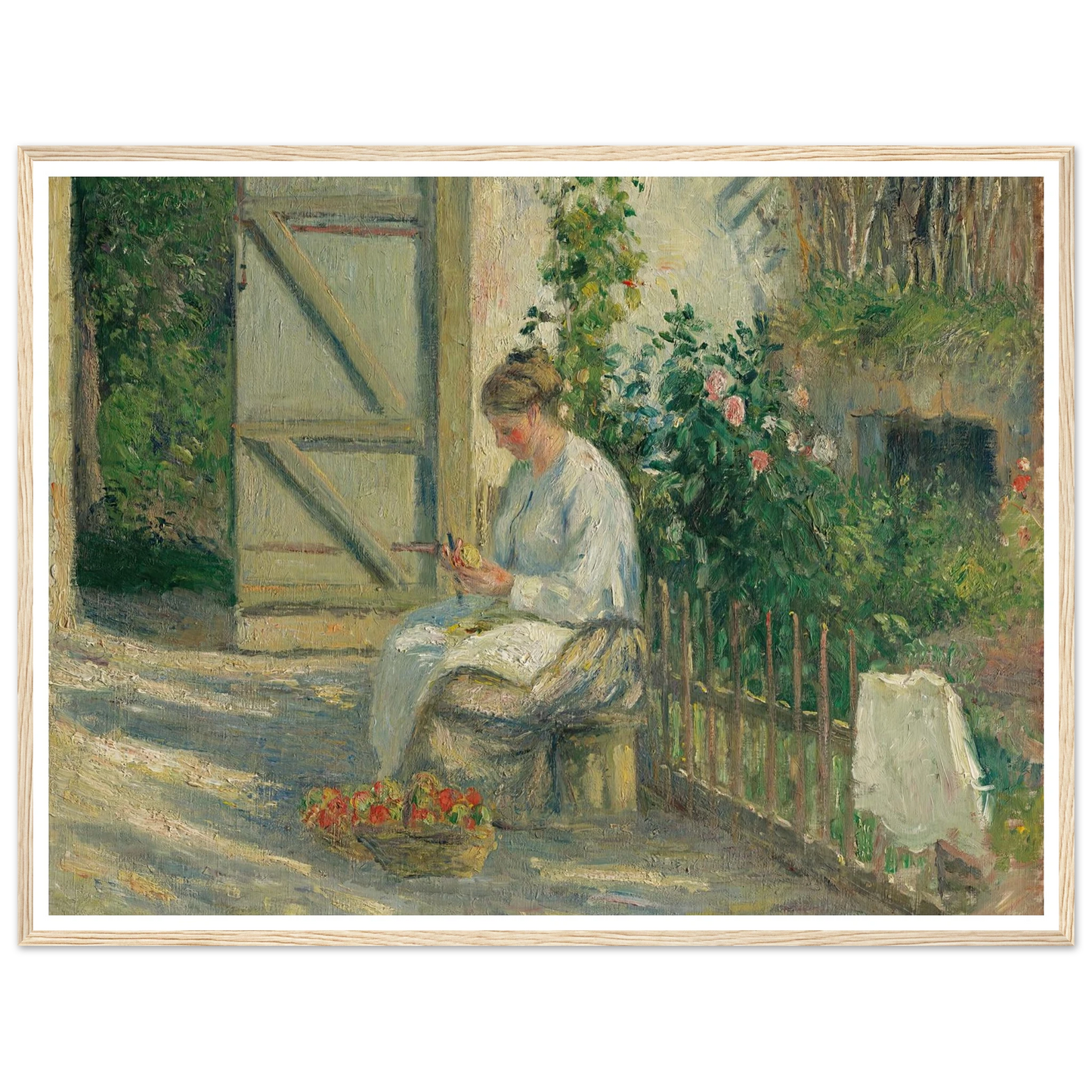 Julie Pissarro épluchant des légumes (1878) Art Print | Camille Pissarro-Quipham Collections