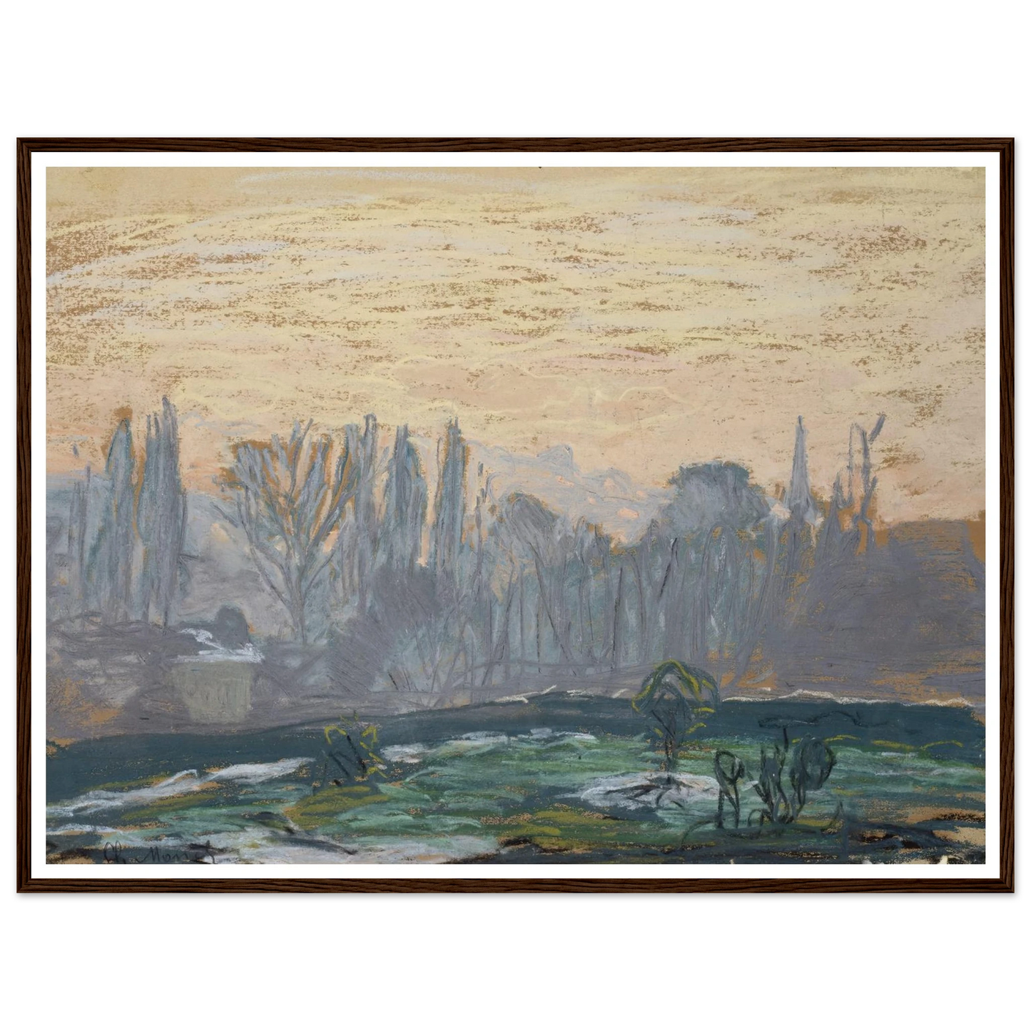 Winter Landscape with Evening Sky (ca. 1870 – 1880) Art Print | Claude Monet-Quipham Collections