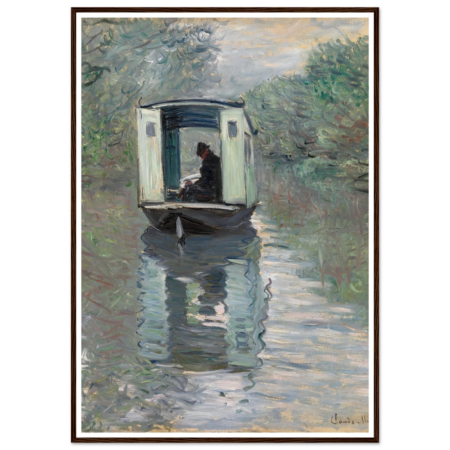 The Studio Boat (Le Bateau-atelier) (1876) Art Print | Claude Monet-Quipham Collections