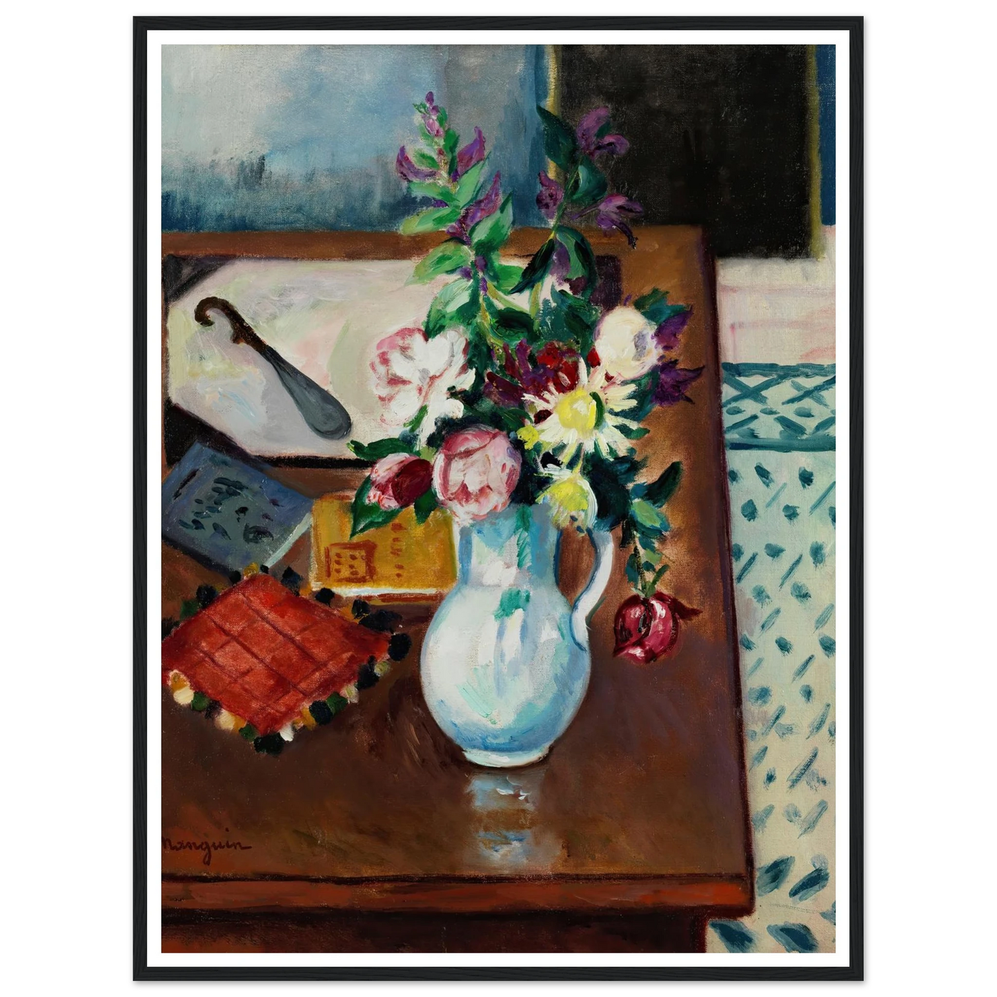 Coin de table, fleurs roses Art Print | Henri Manguin-Quipham Collections