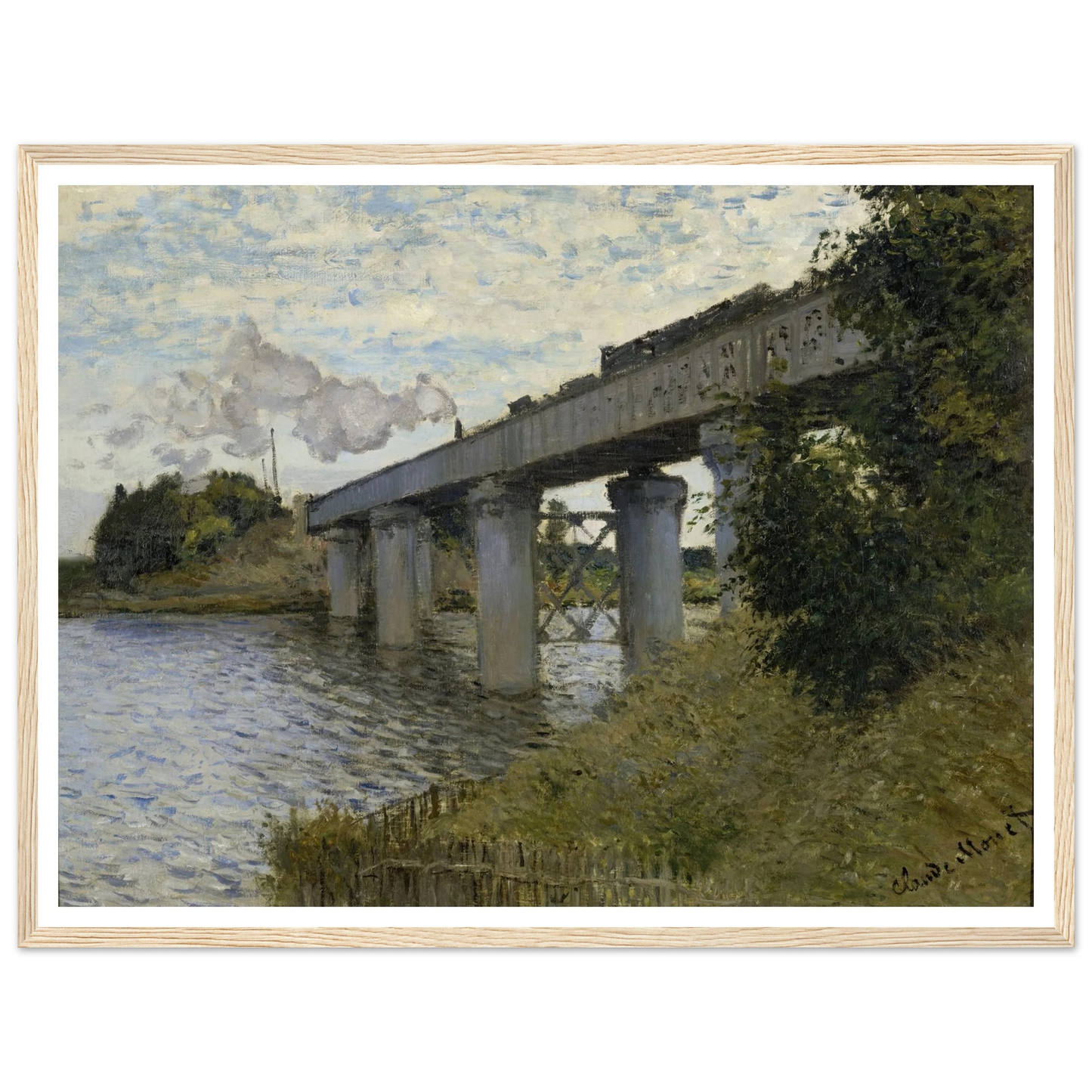 The Railroad bridge in Argenteuil (1873 - 1874) Art Print | Claude Monet-Quipham Collections