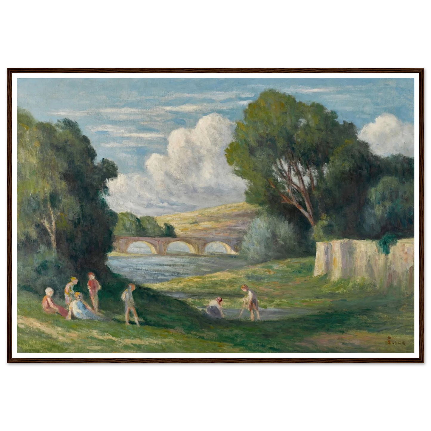 Rolleboise, baigneurs près du bras de Seine (1930) Art Print | Maximilien Luce-Quipham Collections