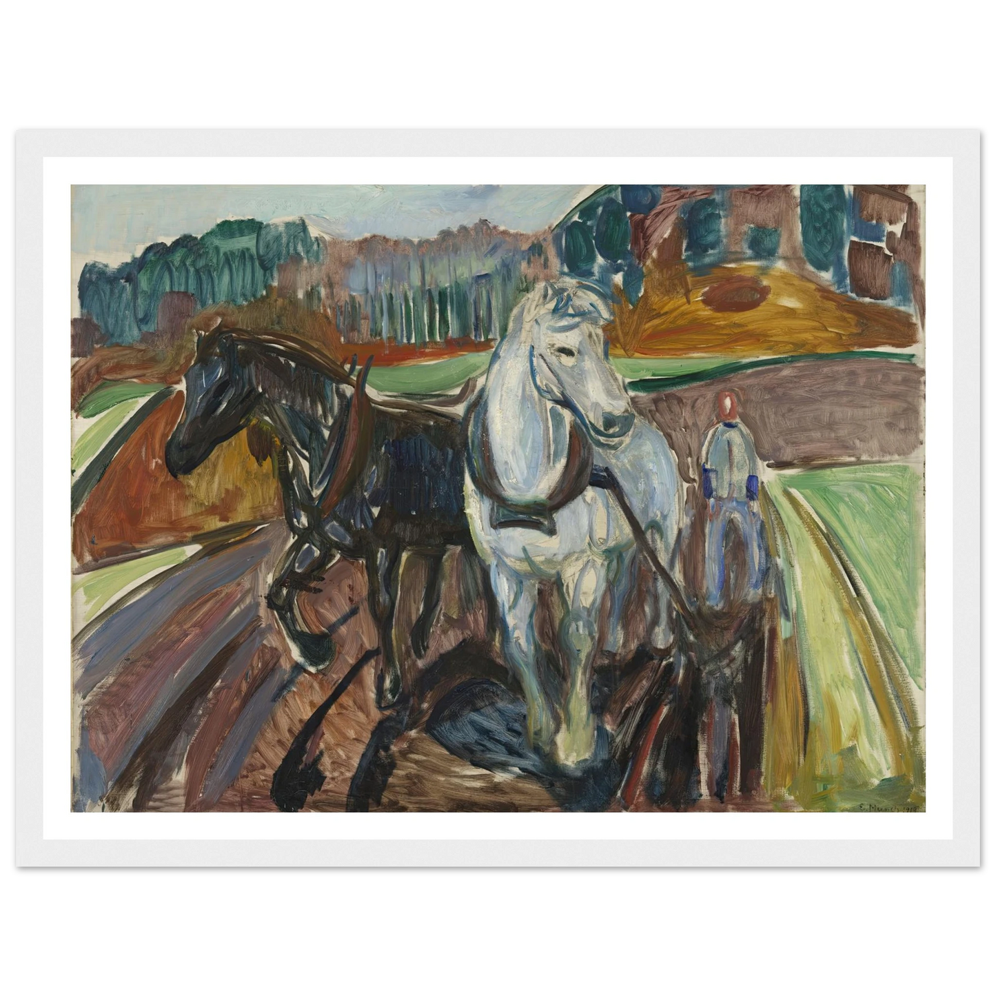 Autumn Ploughing (1919) Art Print | Edvard Munch-Quipham Collections
