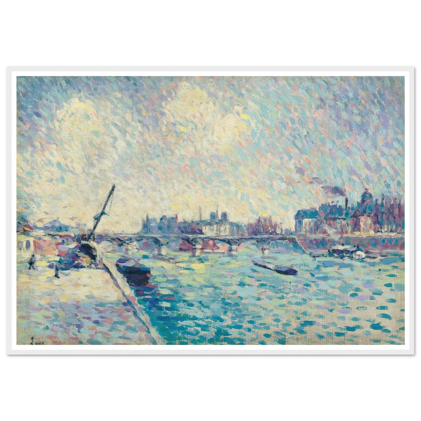 Paris, la Seine, Notre-Dame au loin (1898) Art Print | Maximilien Luce-Quipham Collections