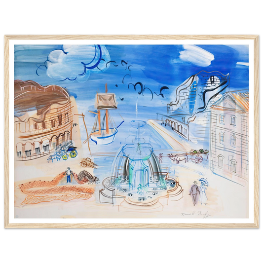 Composition au port et à la fontaine (circa 1950) Art Print | Raoul Dufy-Quipham Collections