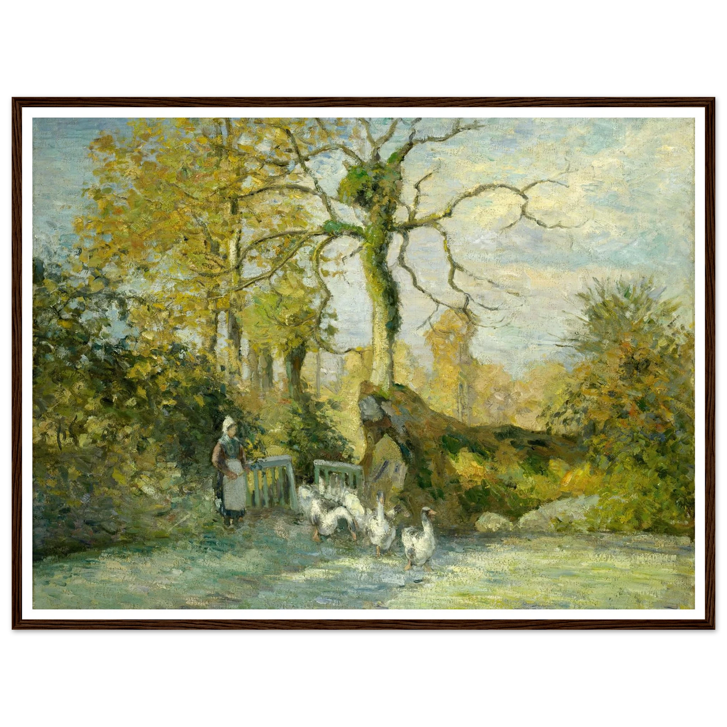 The Goose Girl at Montfoucault (White Frost) (1875) Art Print | Camille Pissarro-Quipham Collections