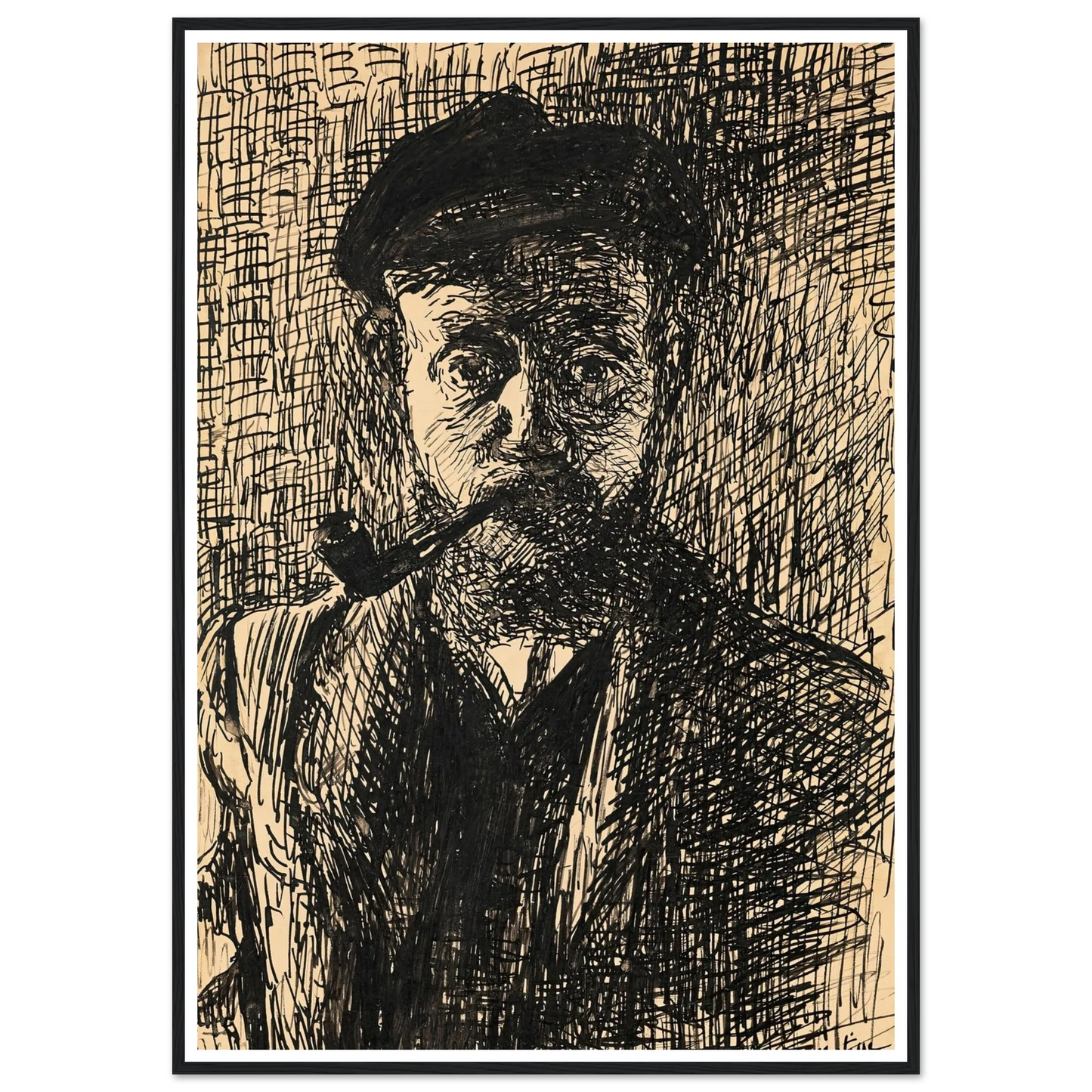 Autoportrait à la pipe (1900) Art Print | Henri Matisse-Quipham Collections