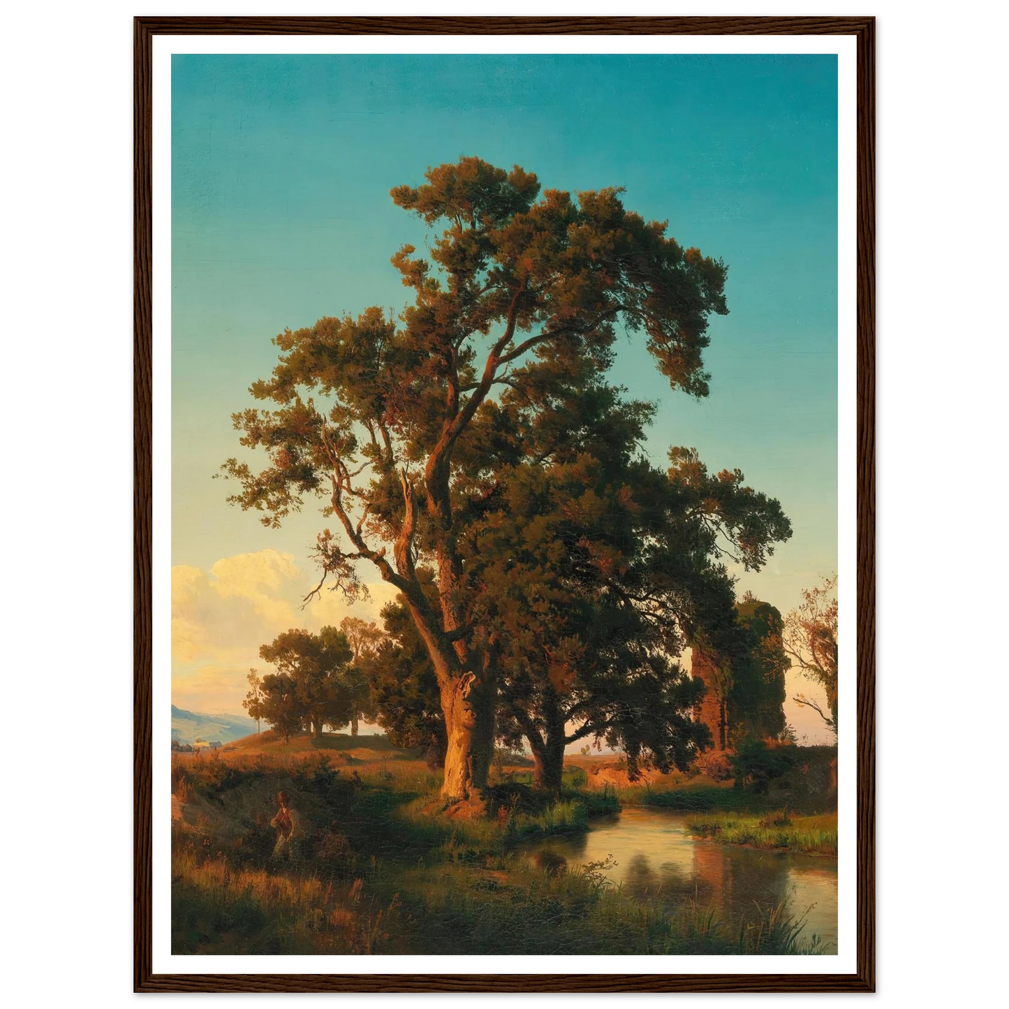 A majestic tree in the evening light Art Print | Oswald Achenbach-Quipham Collections